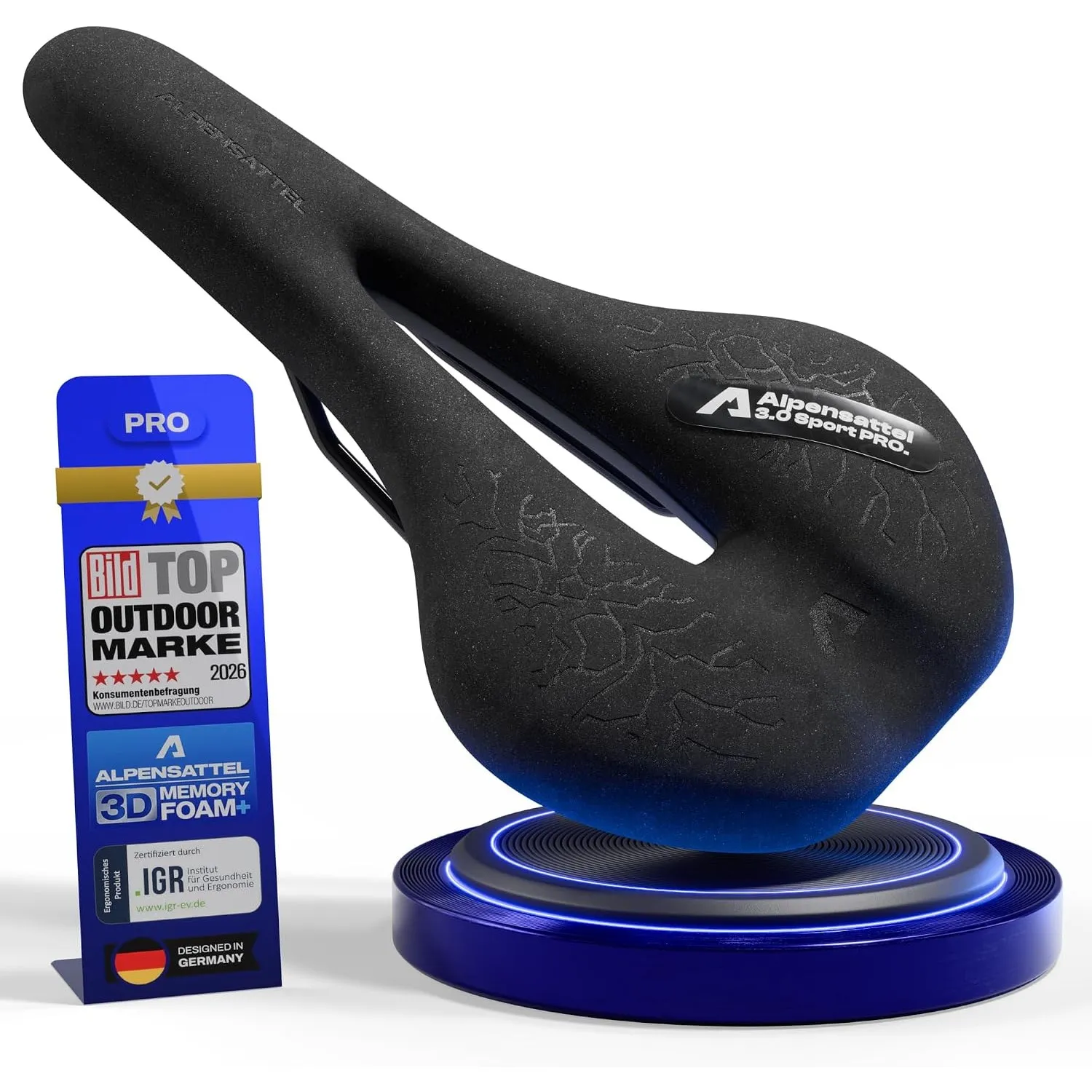 ALPENSATTEL® Ergonomischer Fahrradsattel [3D Memory Foam] - Fahrrad Sattel für Damen & Herren - Atmungsaktives Material…