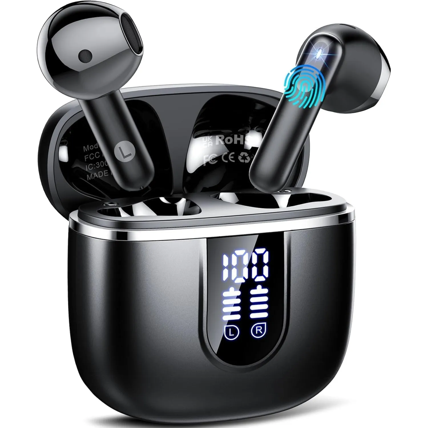Bluetooth Kopfhörer 5.4, 2026 Kopfhörer Kabellos Bluetooth In Ear mit 6 ENC Noise Cancelling Mics, 40Std Stereo Ohrhöre…