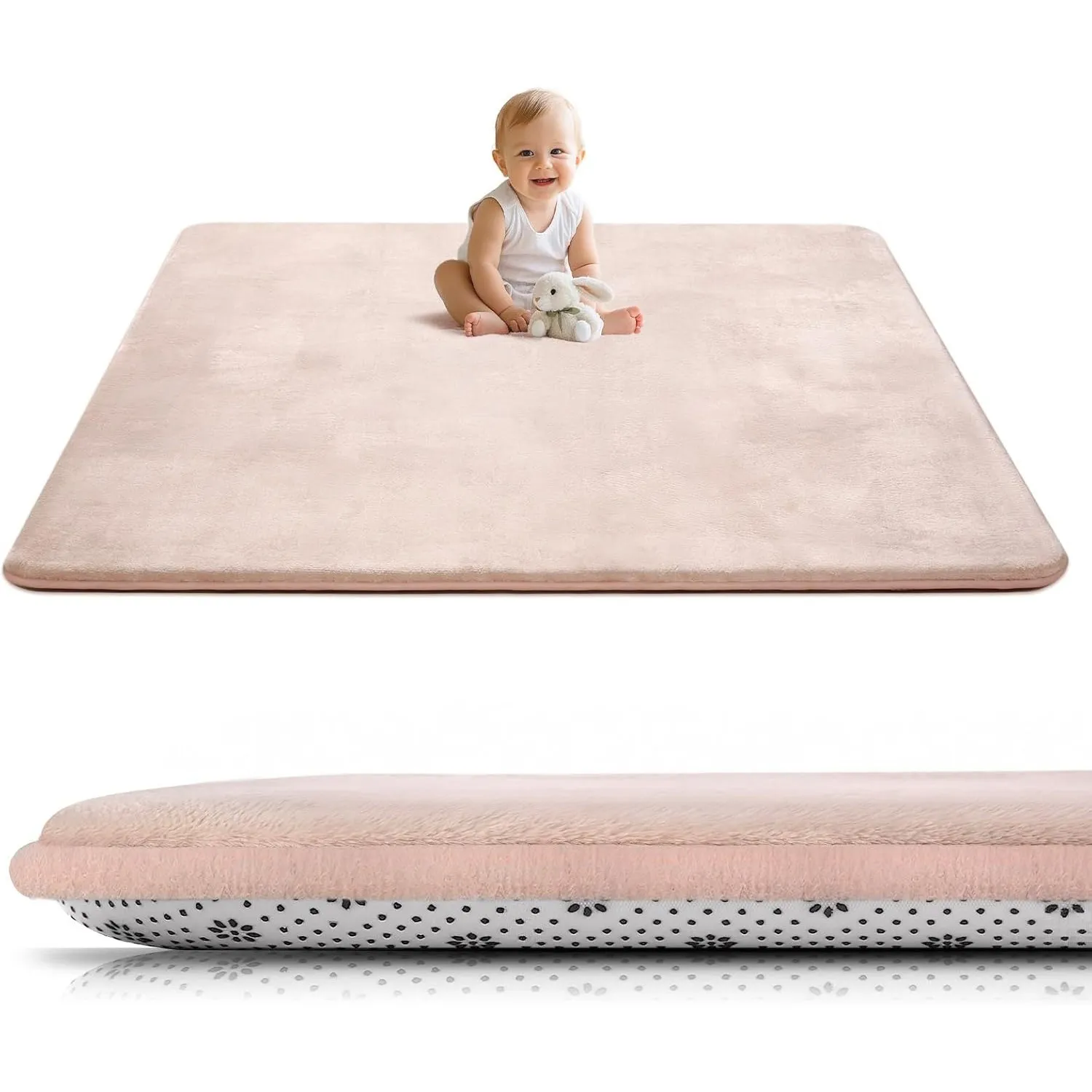 Krabbelmatte Baby Spielmatte 150x200x3cm krabbeldecke, Rosa