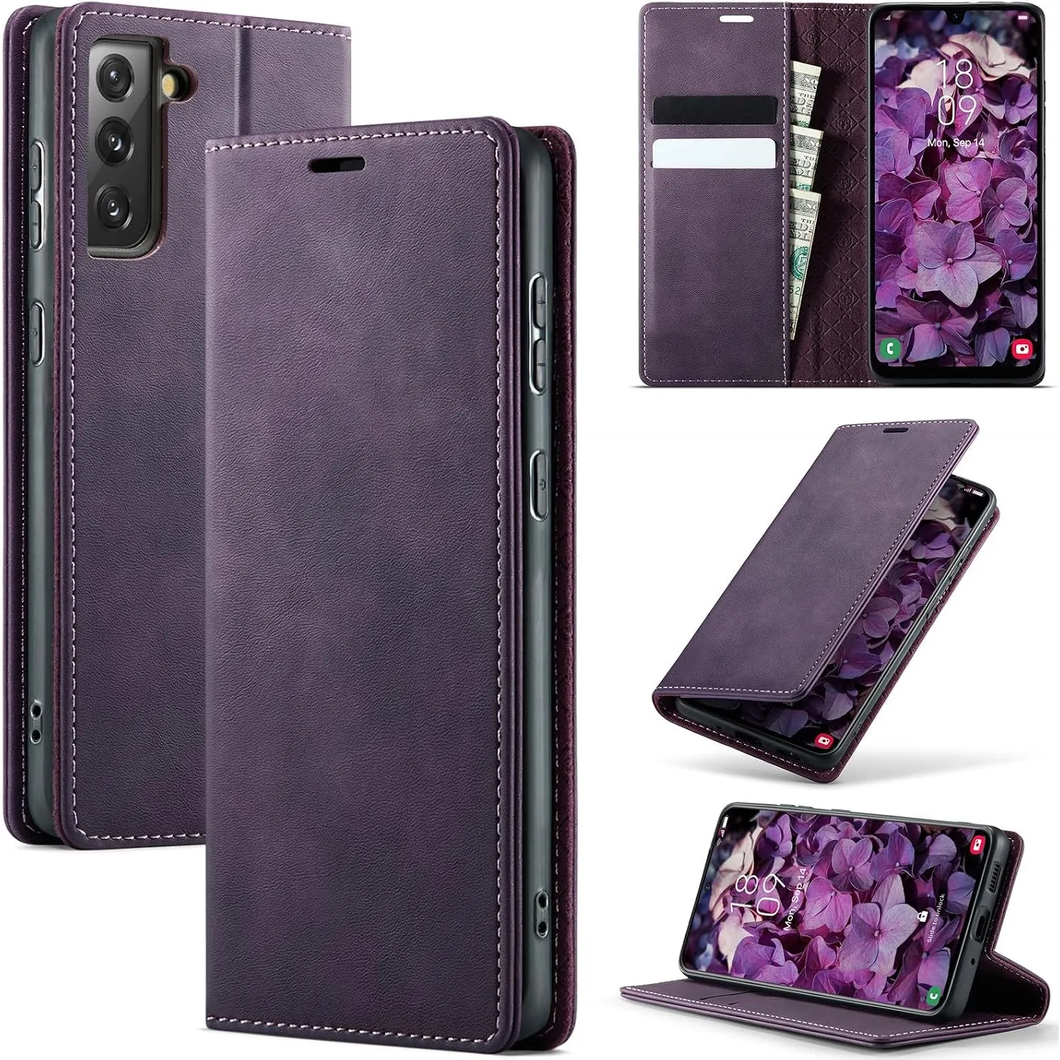 Handyhülle für Samsung Galaxy S22 Plus 5G Hülle Premium Lederhülle Flip Case Magnet Tascher Kartenfach Standfunktion Kl…