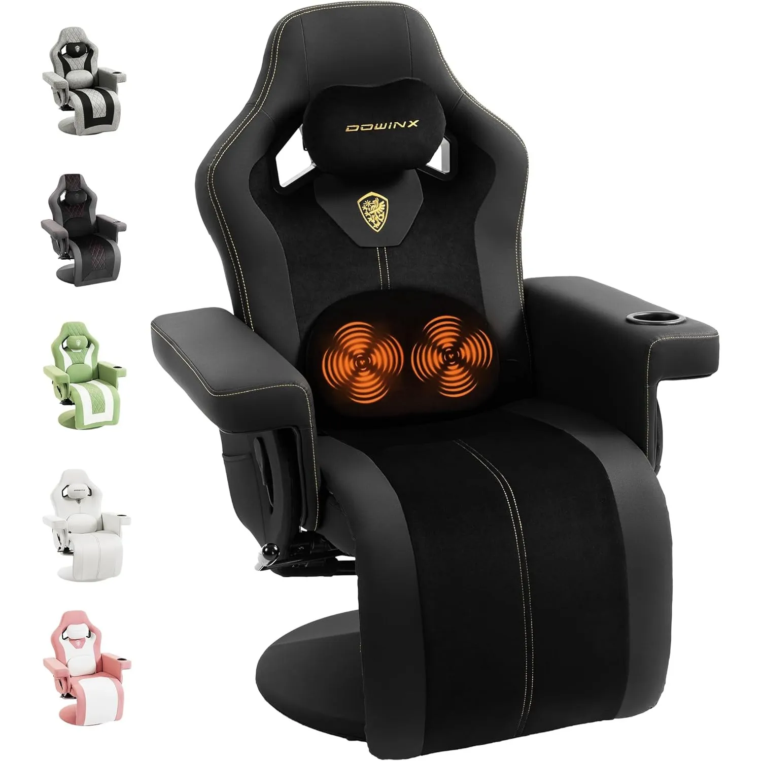 Dowinx Relaxsessel Gaming Sessel mit Shiatsu Massagefunktion, Fernsehsessel mit Liegefunktion 90°–135° und Fußstütze, 3…