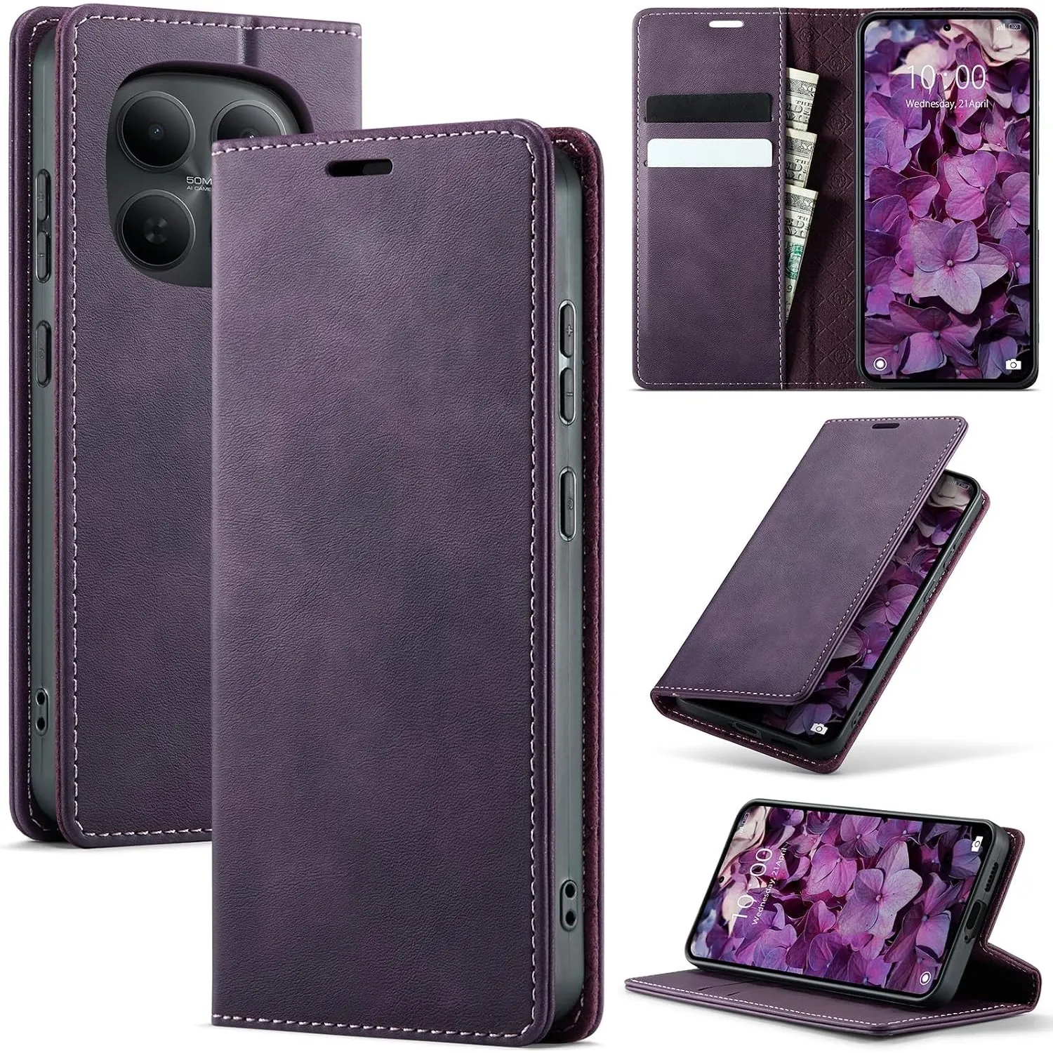 Handyhülle für Xiaomi Poco M8 5G Hülle Premium Lederhülle Flip Case Magnet Tascher Kartenfach Standfunktion Klapphülle …
