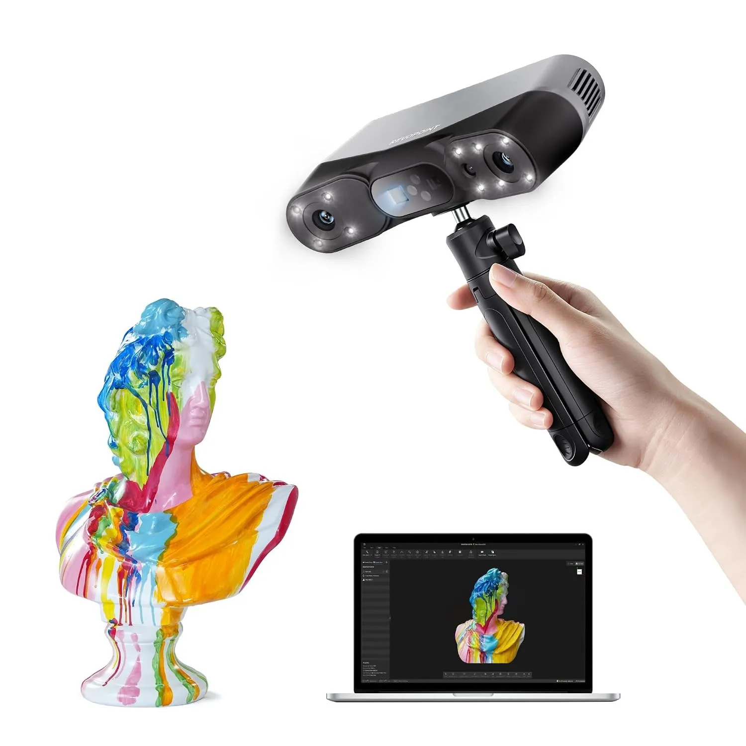 Revopoint POP 4 3D-Scanner für 3D-Drucker, Blaulaser, 5 Scanmodi, Standard