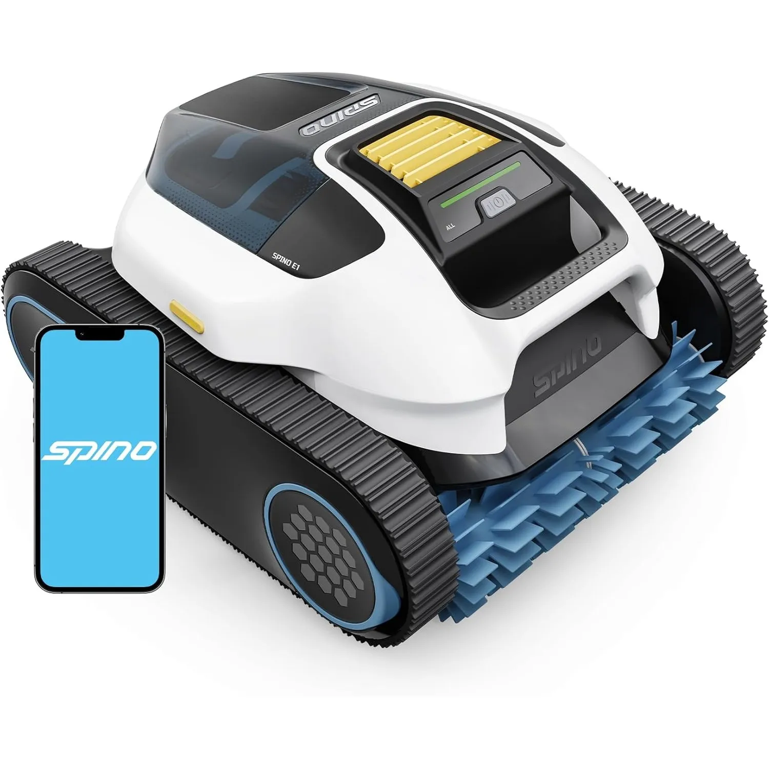 Spino E1 Poolroboter Akku Kabelloser, Boden und Wand, 5 Reinigungsmodi, Max 21950 LPH, 210 Min Laufzeit, Auto Wasserlin…
