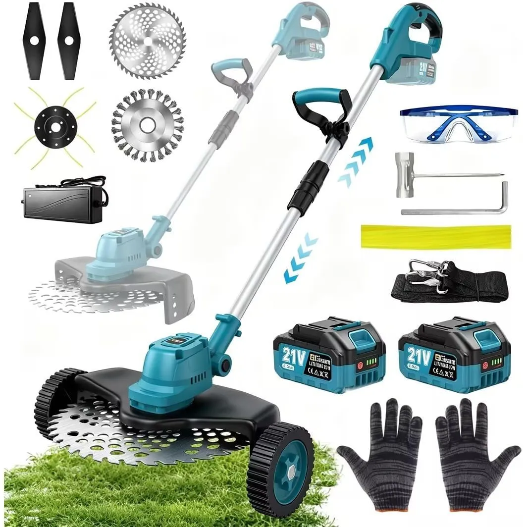4- in-1 Rasentrimmer mit Akku, Bürstenloser Motor, 4 Klingentypen