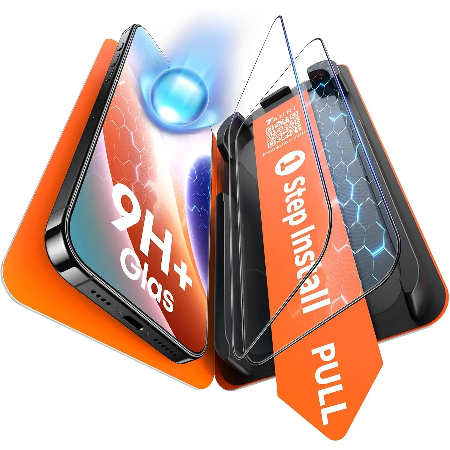 TAURI für iPhone 15 Panzerglas 6,1 Zoll - 2 Stück
