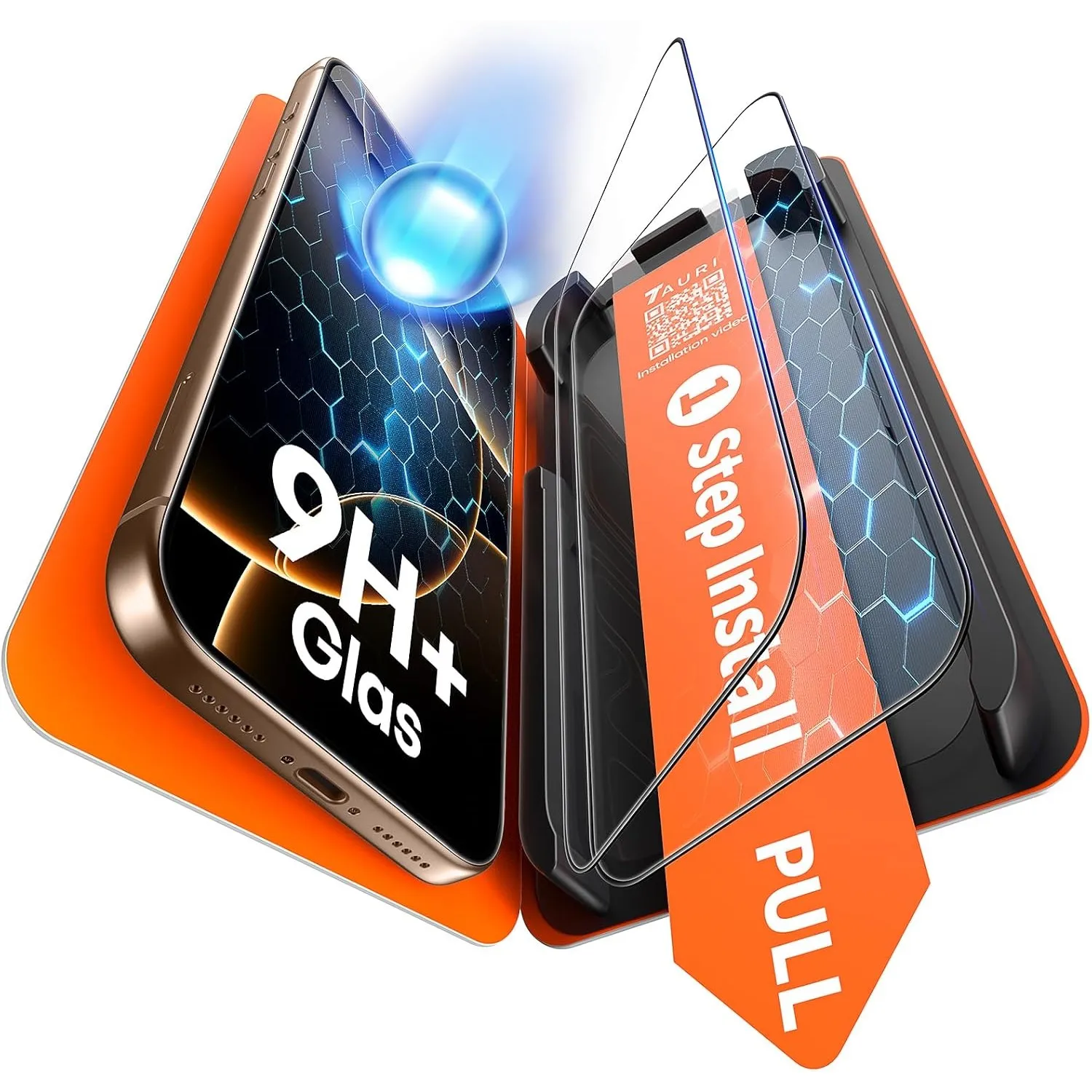 TAURI für iPhone 16 Pro Panzerglas 6,3 Zoll - 2 Stück