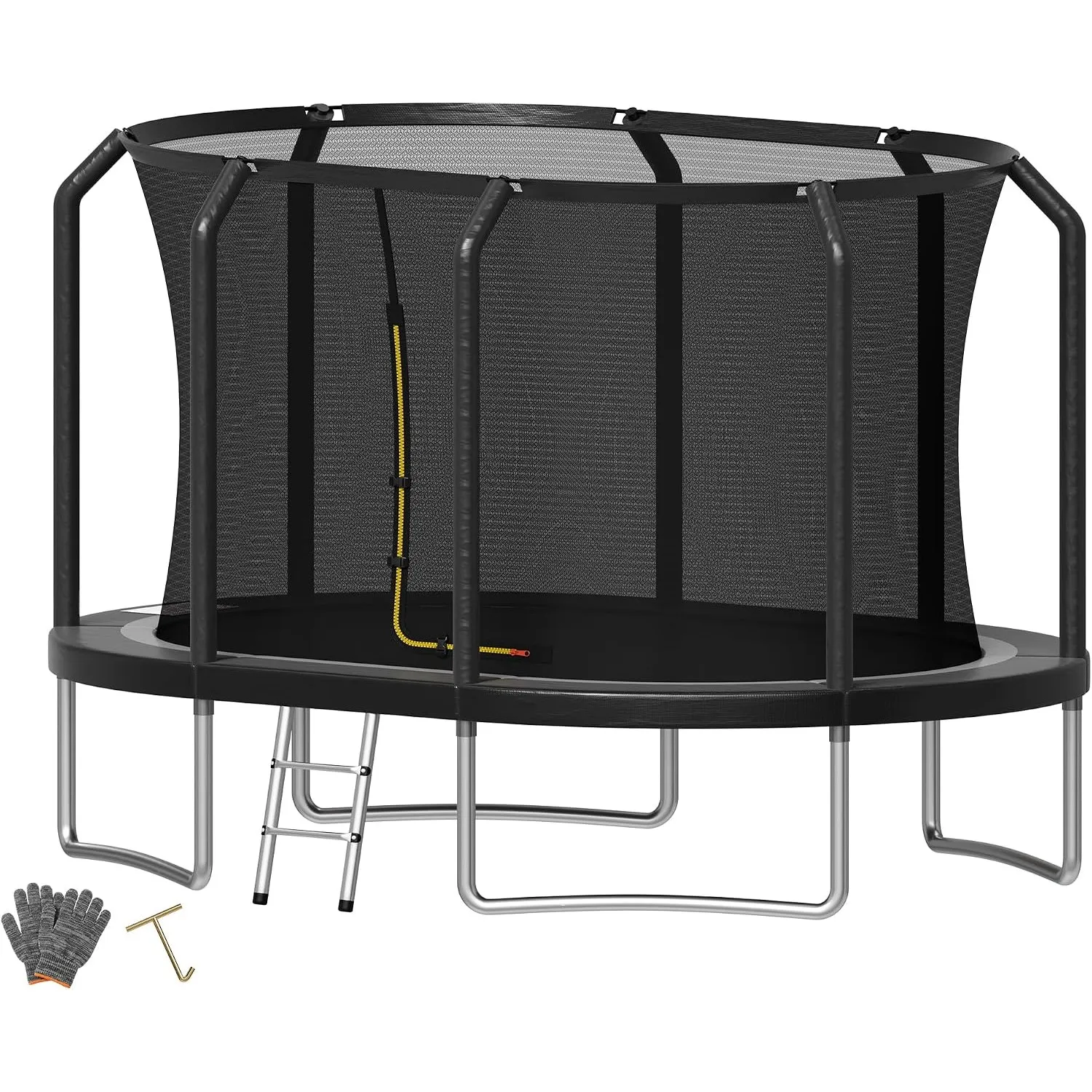 Devoko Outdoor Trampolin - Large Oval, 3 in 1 Familientrampolin Mit Sicherheitsnetz, Robuster Metallrahmen, Geeignet fü…