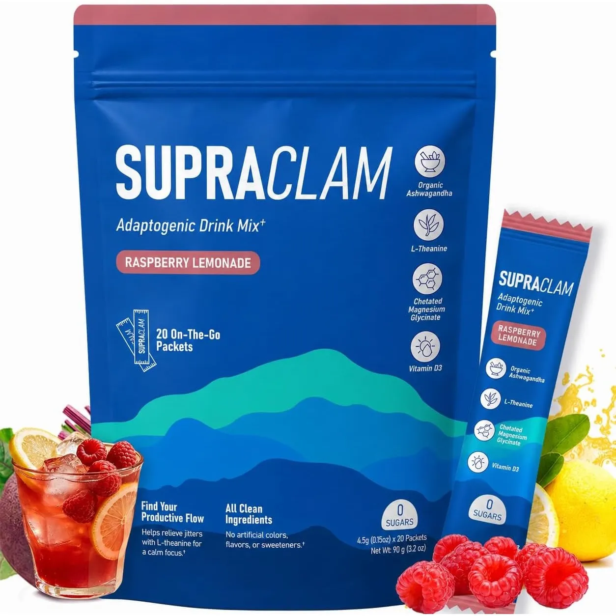 Jello Cortisol Cocktail Pulver – Adaptogen Cortisol Pulver zum Abnehmen, mit L-Theanin, Ashwagandha, Magnesiumglycinat …