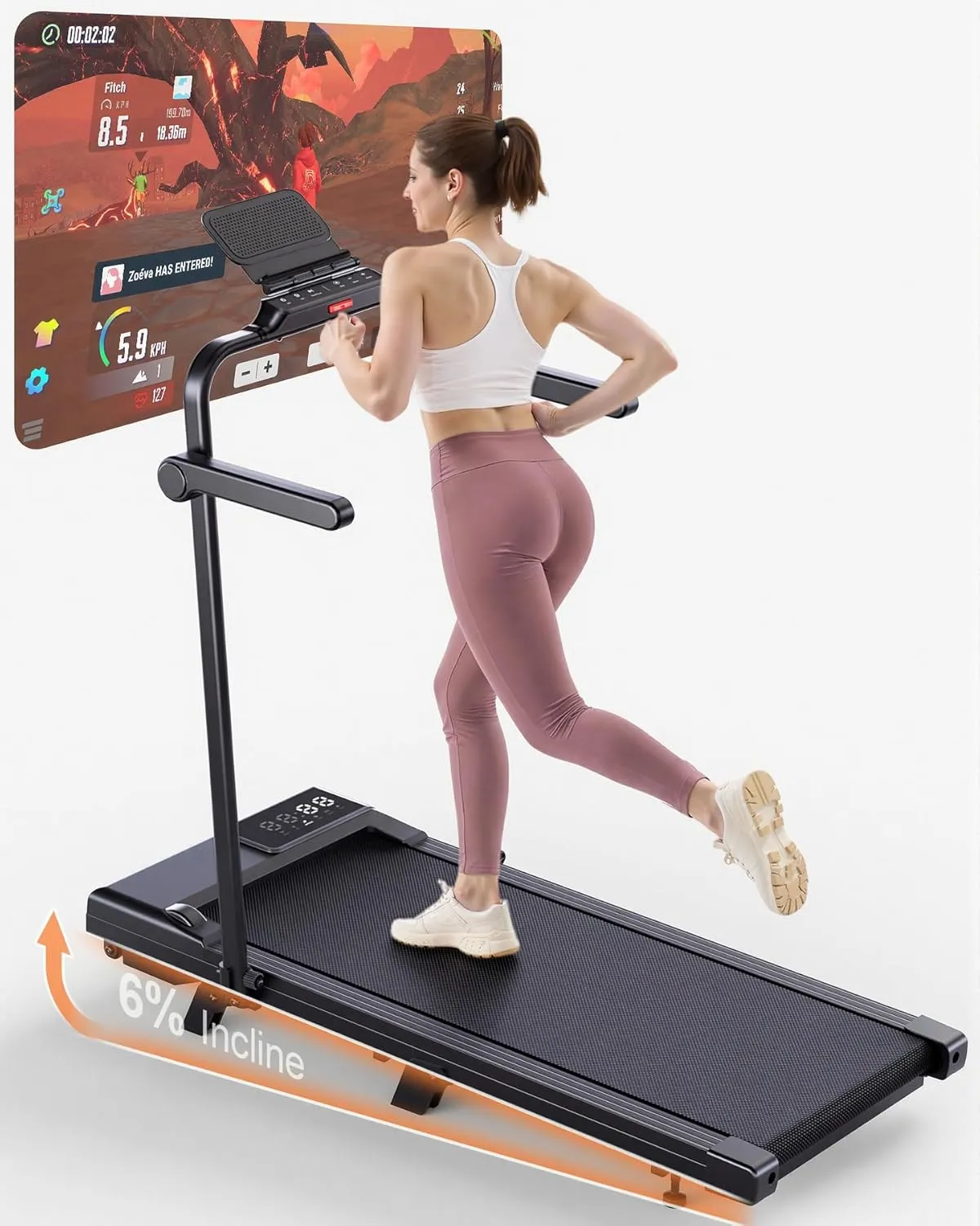 Superun Raceable Walking Pad, Treadmill for Home, 2.5 HP with App and Remote Control, Treadmill Desk, Max 136 kg with M…