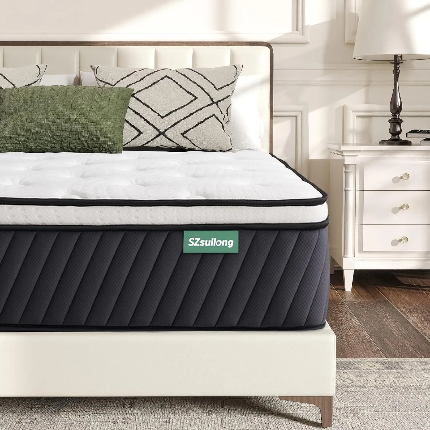 SZsuilong Matratze 180x200, Höhe 30cm Taschenfederkernmatratze 7-Zonen Härtegrad H3 H4 mit Memory Foam Komfort Federker…