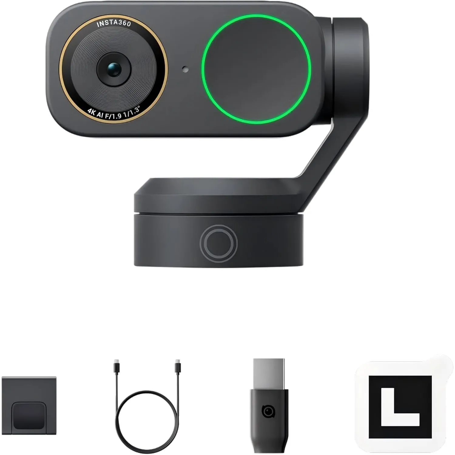 Insta360 Link 2 Pro, Webcam 4K PC Mac, rauschunterdrückende Richtmikrofone, HDR, 1/1,3"-Sensor, KI-Tracking, unterstütz…
