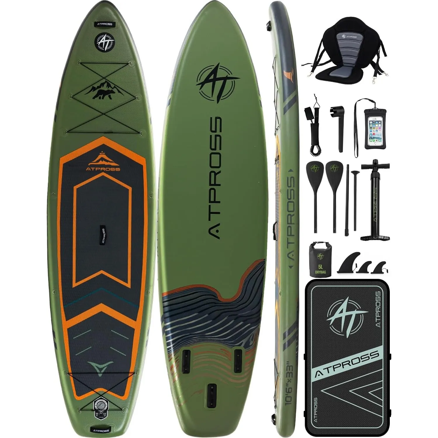 Stand Up Paddling Board, 320cm Stand Up Paddle mit Reichhaltigem Zubehör, SUP Board 200kg Tragkraft mit Eva-Rutschfeste…