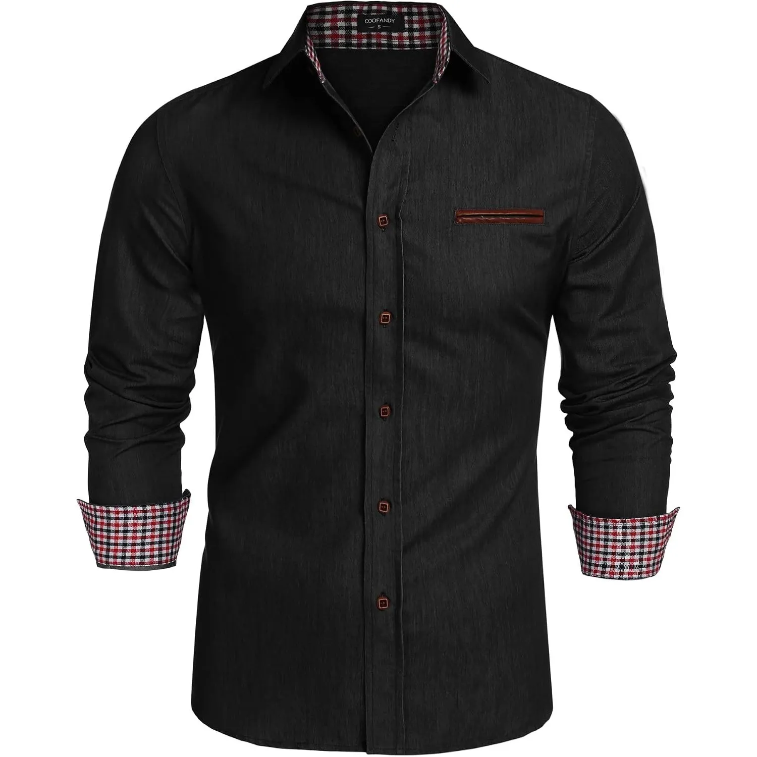 COOFANDY Herren Hemd Langarm Jeanshemd Vintage Denim Shirt