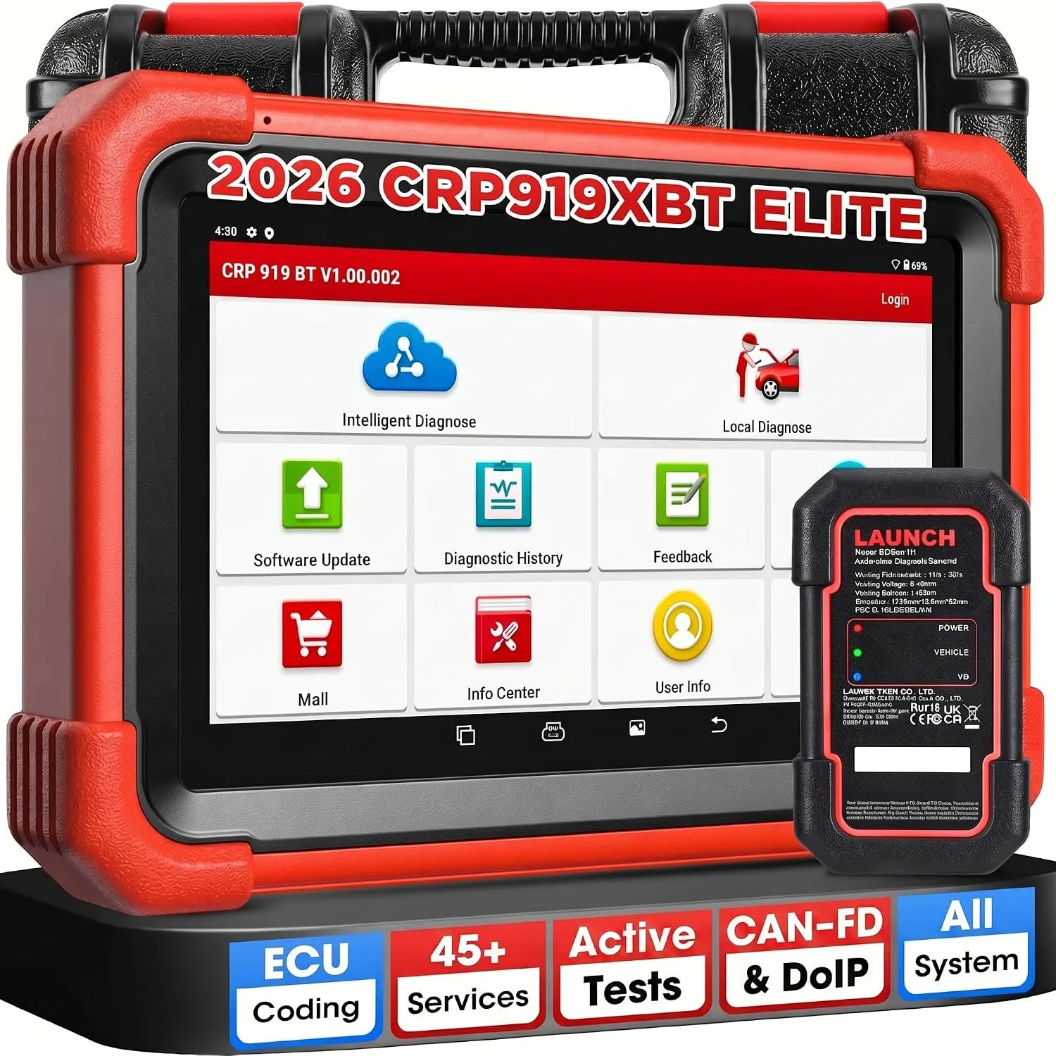LAUNCH X431 CRP919X BT OBD2 Diagnosegerät Kabelloses Auslesegerät Auto