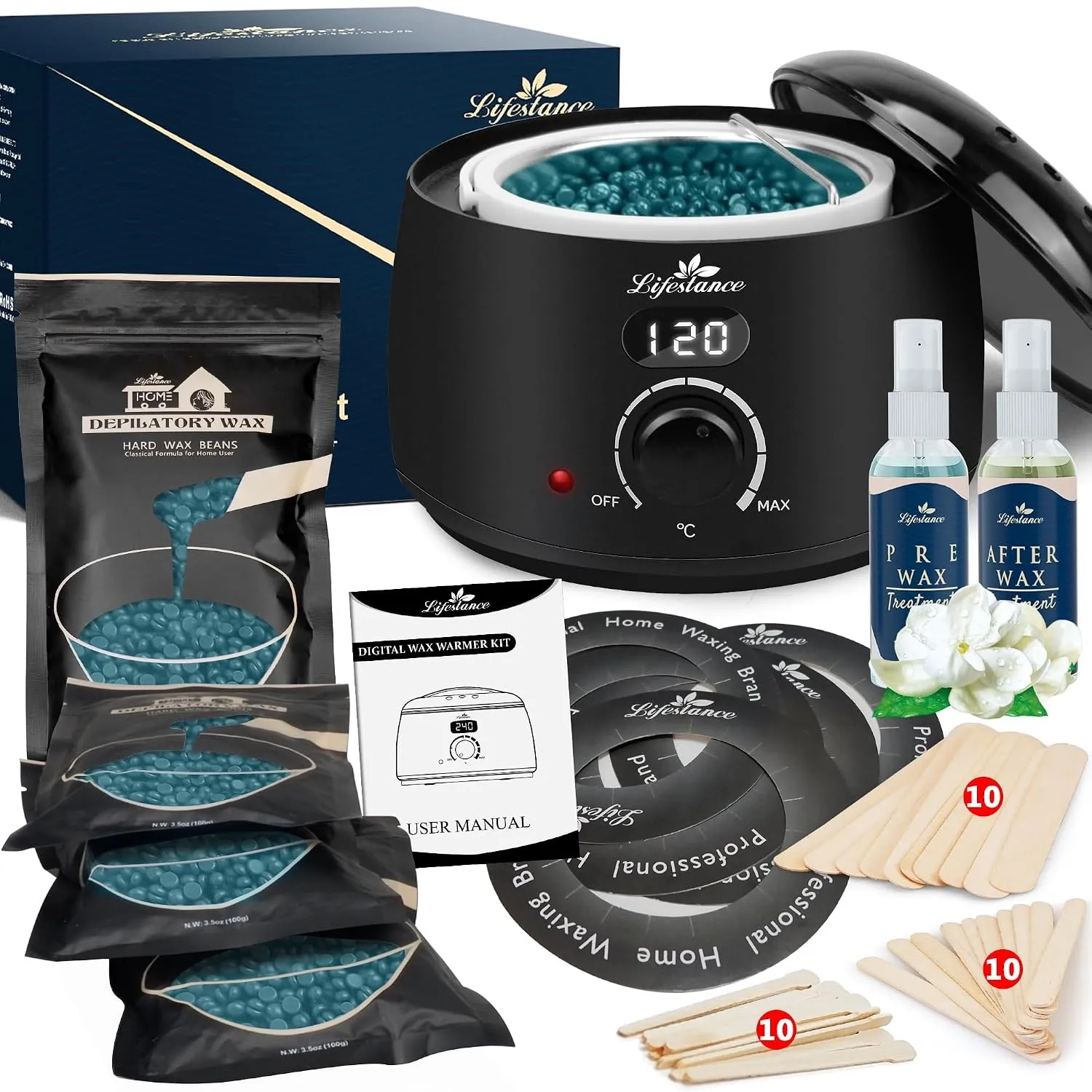 Lifestance Waxing Set Professionell, Wachswärmer Wachs Haarentfernung