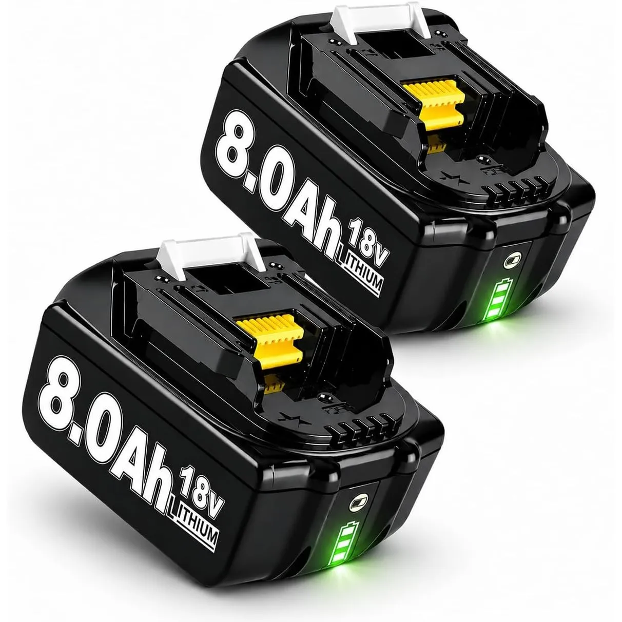 2X 18V 8.0Ah/8000mAh Ersatzakku für makita akku Kompatibel BL1860B BL1850B BL1840 BL1830 BL1815 BL1845 BL1890 BL1415 BL…