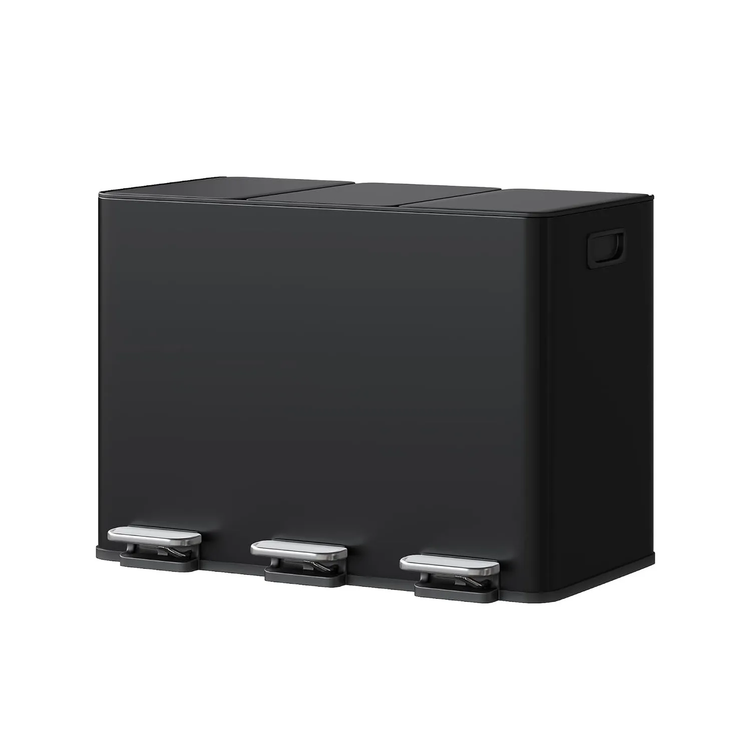 GarveeHome Mülleimer Küche, Mülleimer 3 fächer, Mülltrennsystem 3 x 15 Liter, Tretmülleimer mit Edelstahldeckel, Softcl…