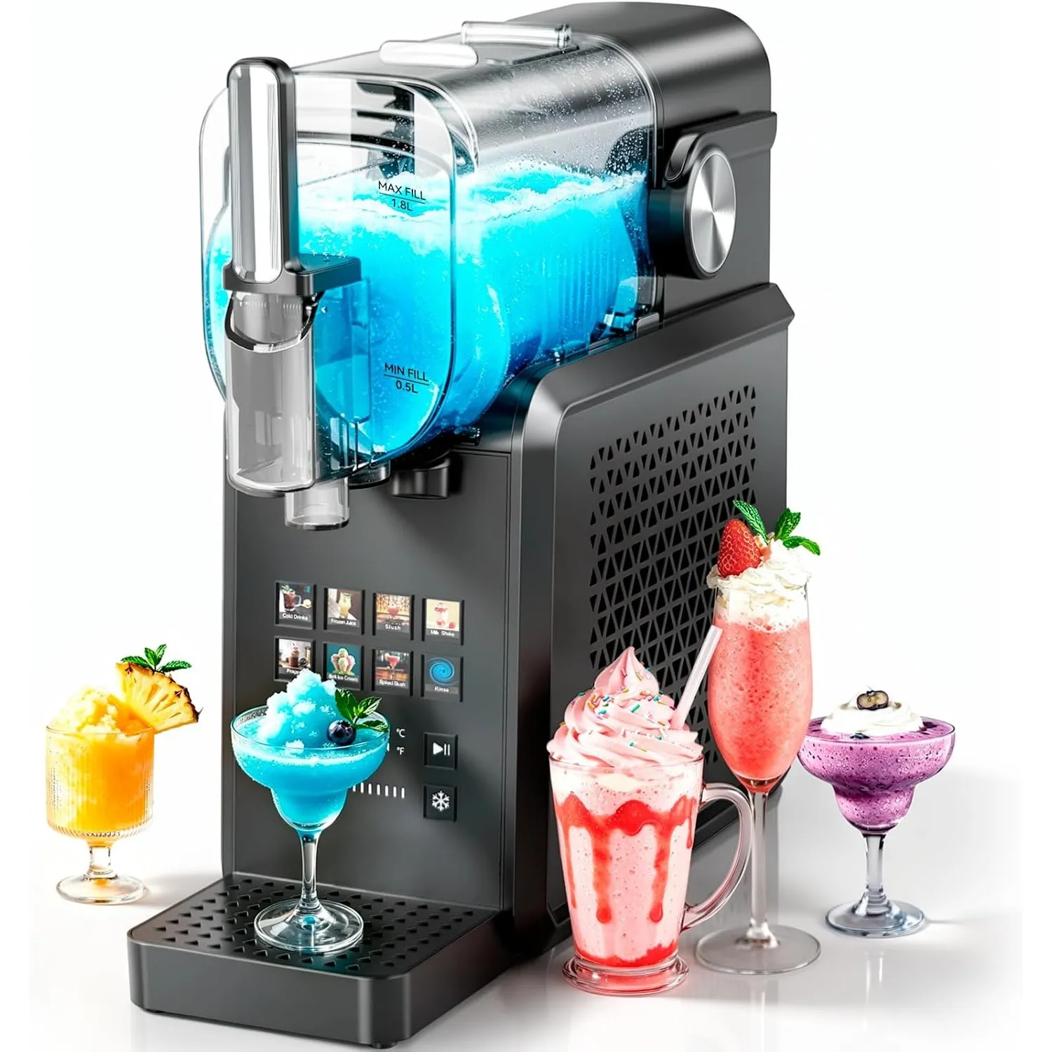 Slushie-Maschine, 2L Slush Eismaschine für Zuhause, Slush Ice Maker mit 8 Modi, kein Eis & kein Mixen, One-Touch Start …