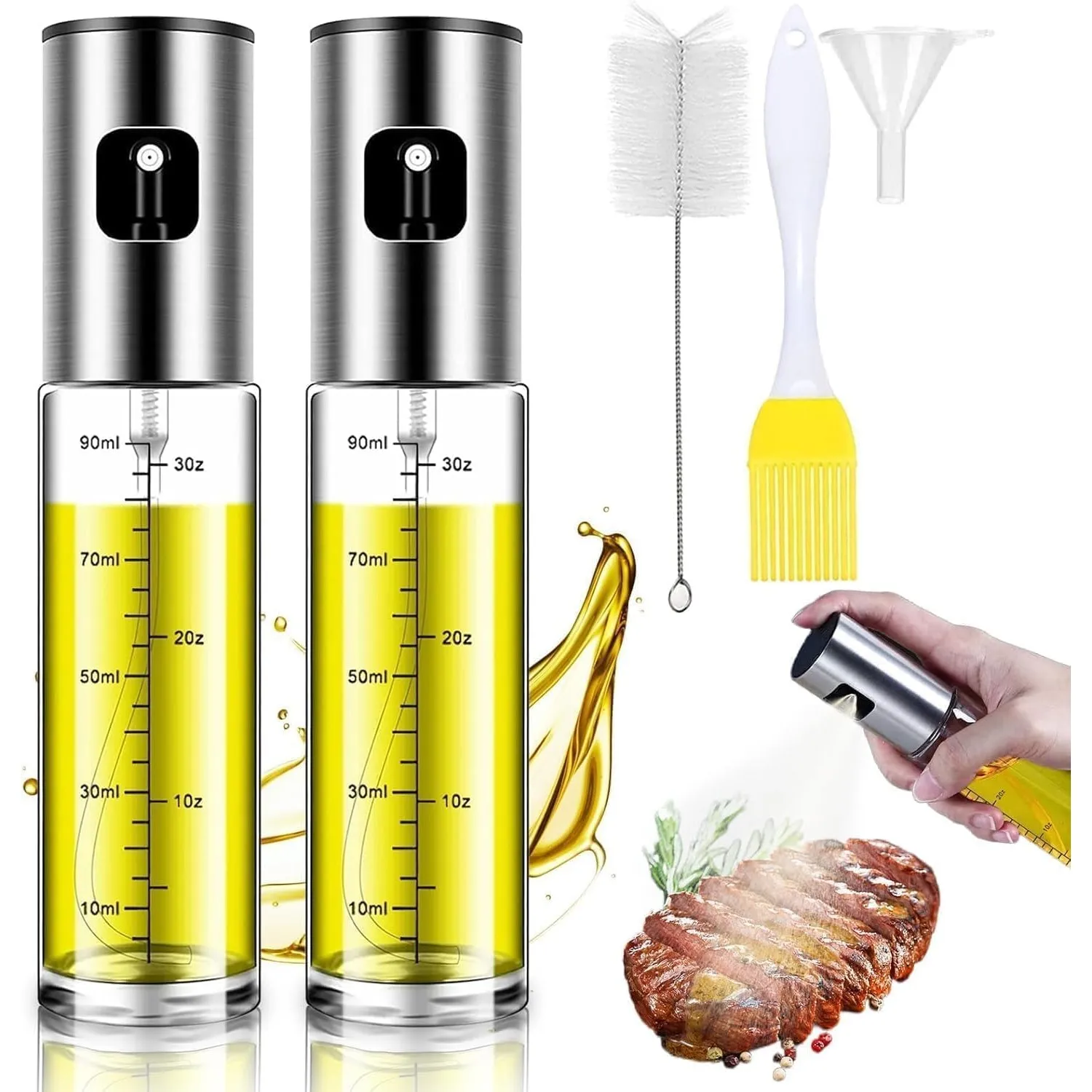 BETA NOBLE〖Verstärkte〗Ölsprüher zum Kochen, Öl Sprühflasche, Ölspray zum Kochen, Olivenölsprüher für Salat, Grillen, Ba…