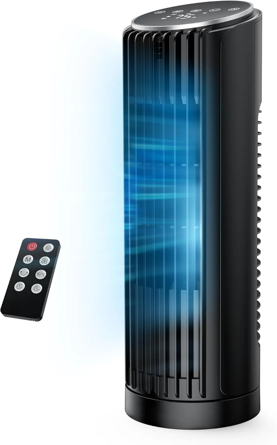 PNTCK Tower Fan with Remote Control, 33 cm Quiet Fan with 4 Modes, 4 Speeds, 70° Oscillating, Table Fan, 12-Hour Timer,…