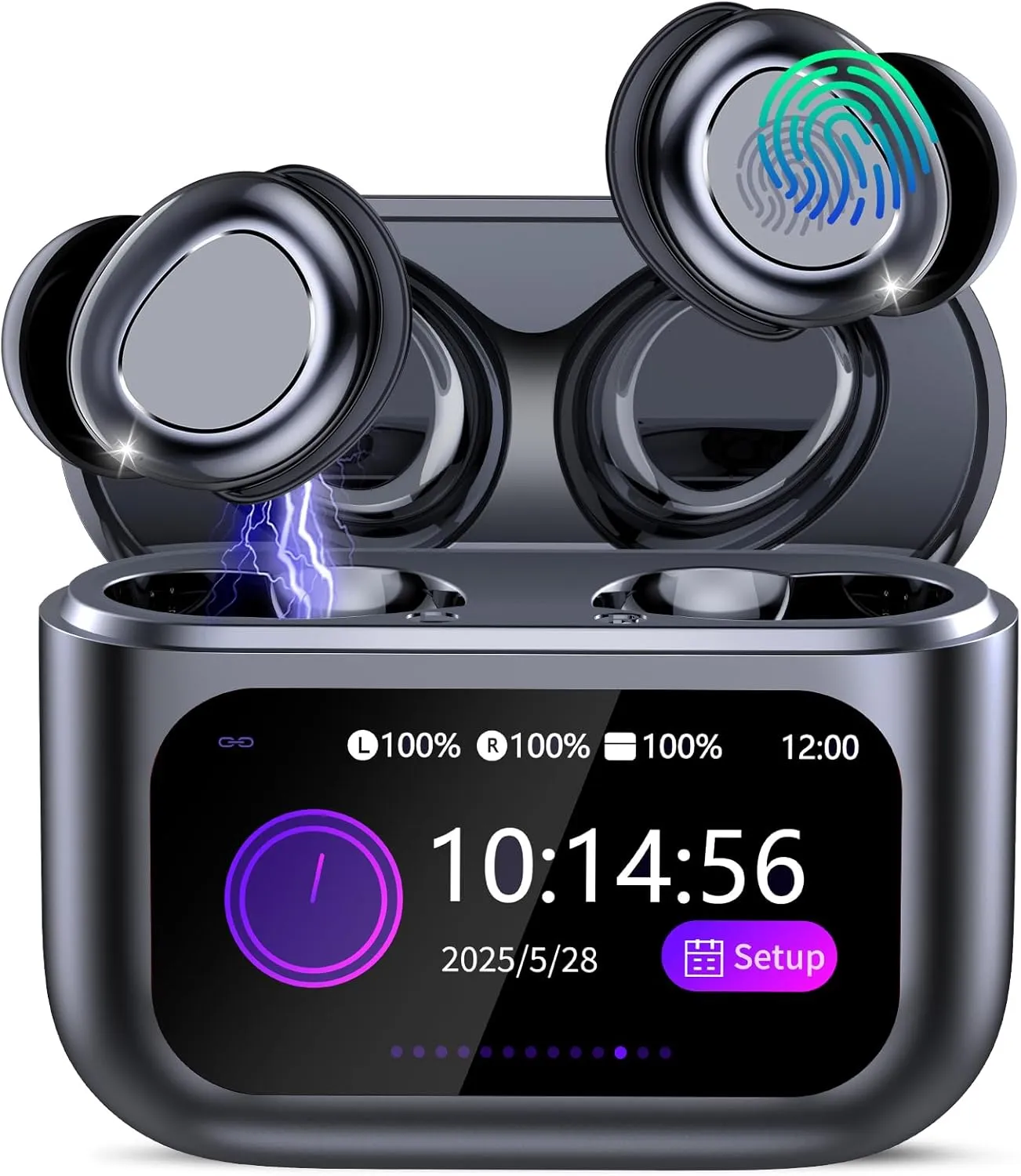 ZYHKON Bluetooth Headphones, Bluetooth 5.4 Sleep Headphones In-Ear with Touch Screen, 48H Playtime Mini Headphones with…