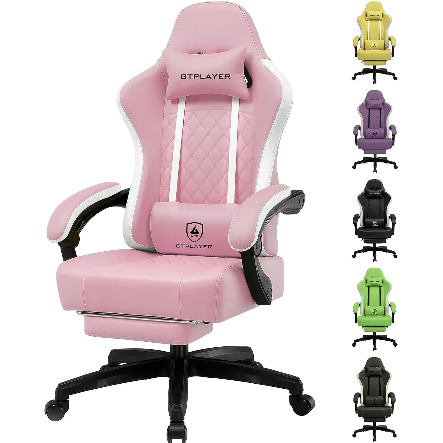 GTPLAYER Gaming Stuhl Ergonomischer Gaming Sessel Schreibtischstuhl Kunstleder, Federsitzkissen, Verbindungsarmlehnen u…