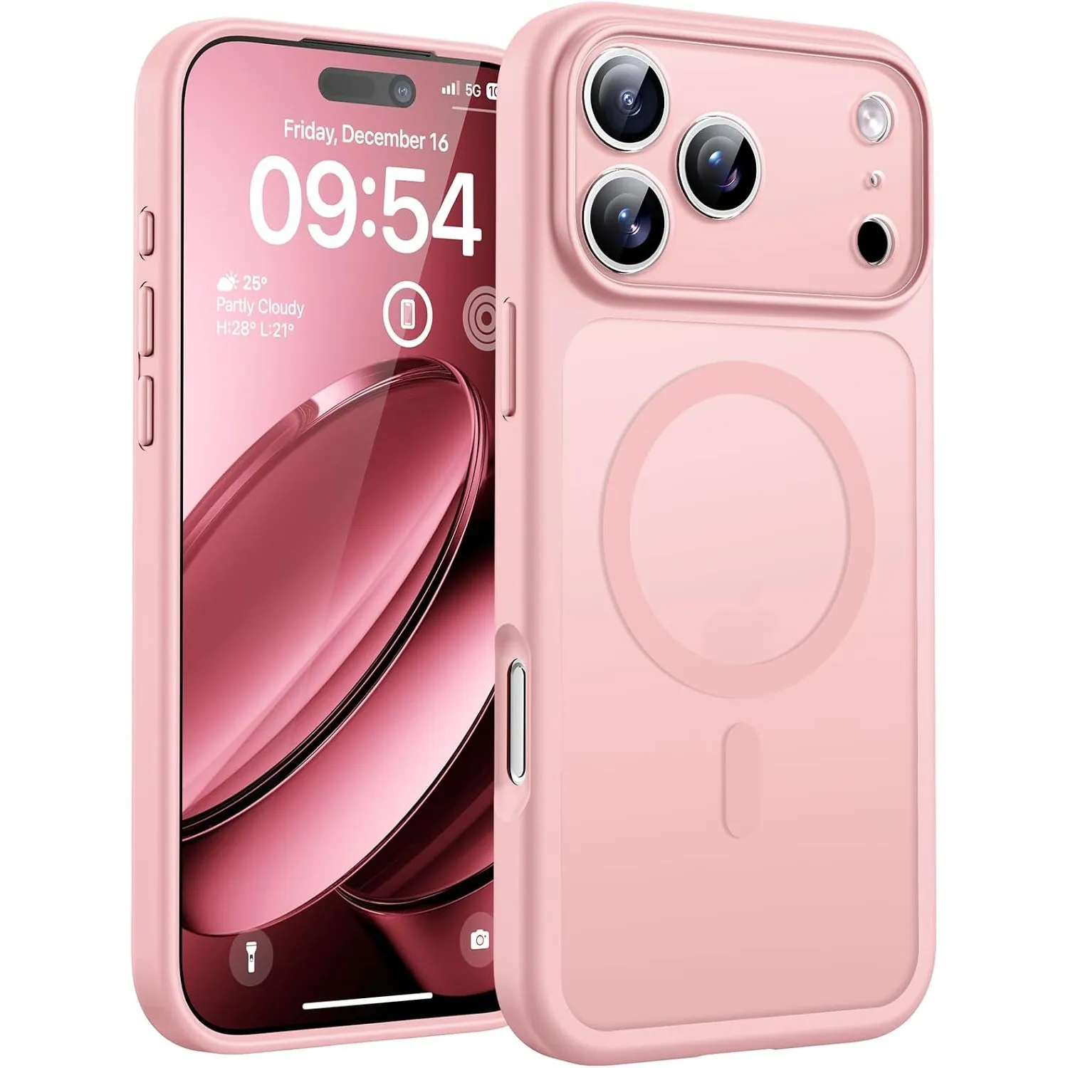 TOCOL für iPhone 17 Pro Hülle, Kompatibel mit MagSafe, Hellrosa