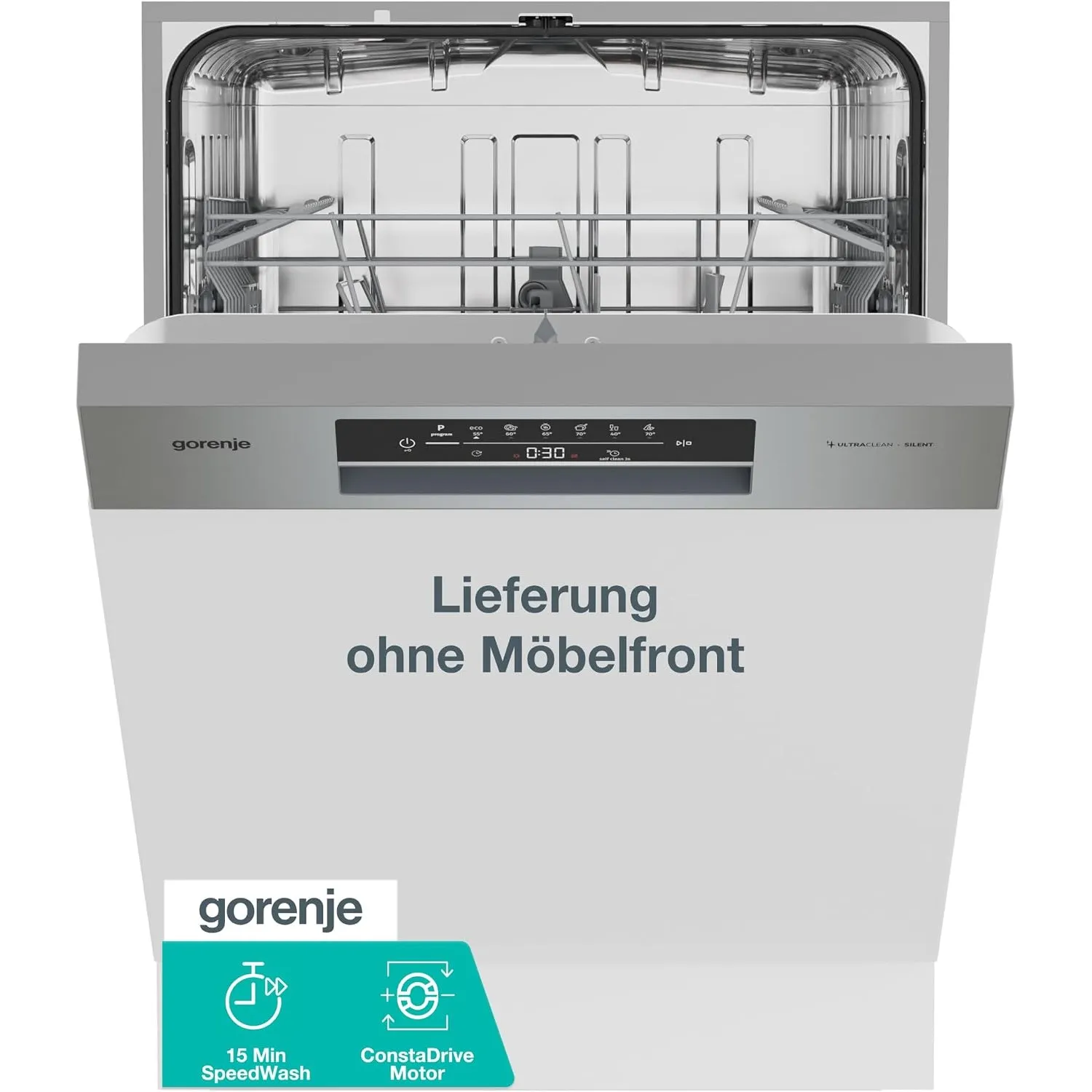 Gorenje GI642D90X Einbau-Geschirrspüler/Teillintegriert/ 60 Breite/ 14 Maßgedecke/ 6 Programme/ 15 Min SpeedWash/Consta…
