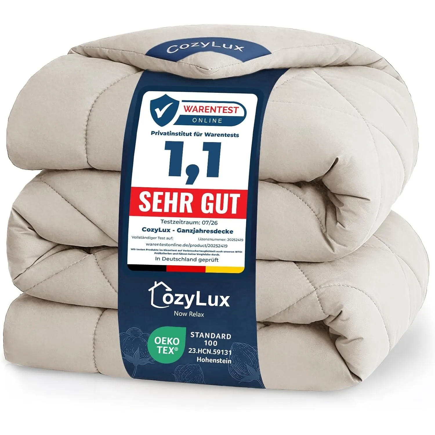 CozyLux Bettdecke 240x260 cm Leinen für 4 Jahreszeiten
