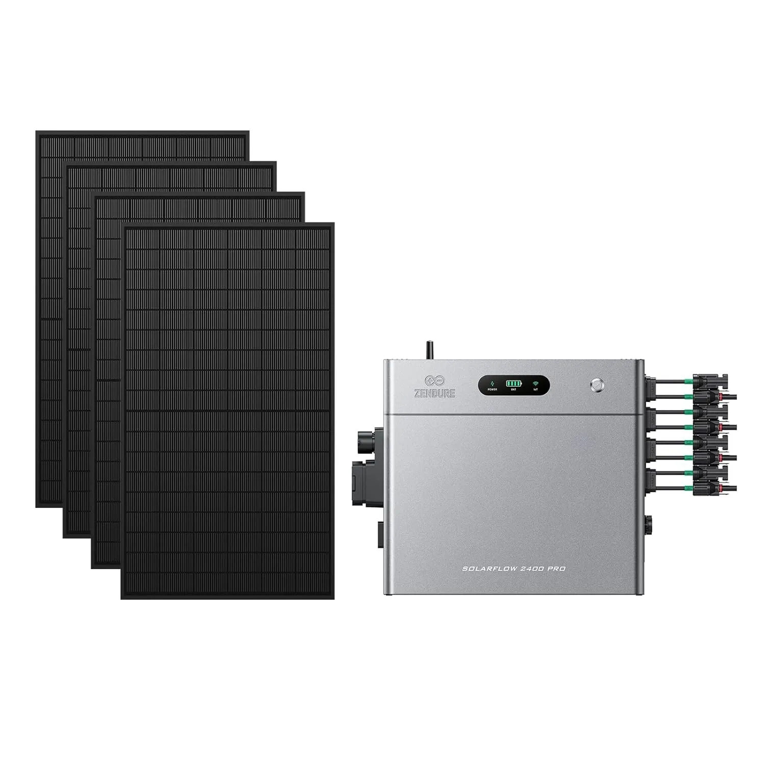 Zendure SF2400 Pro Balkonkraftwerk mit Speicher, mit 4 515W Solarpanels