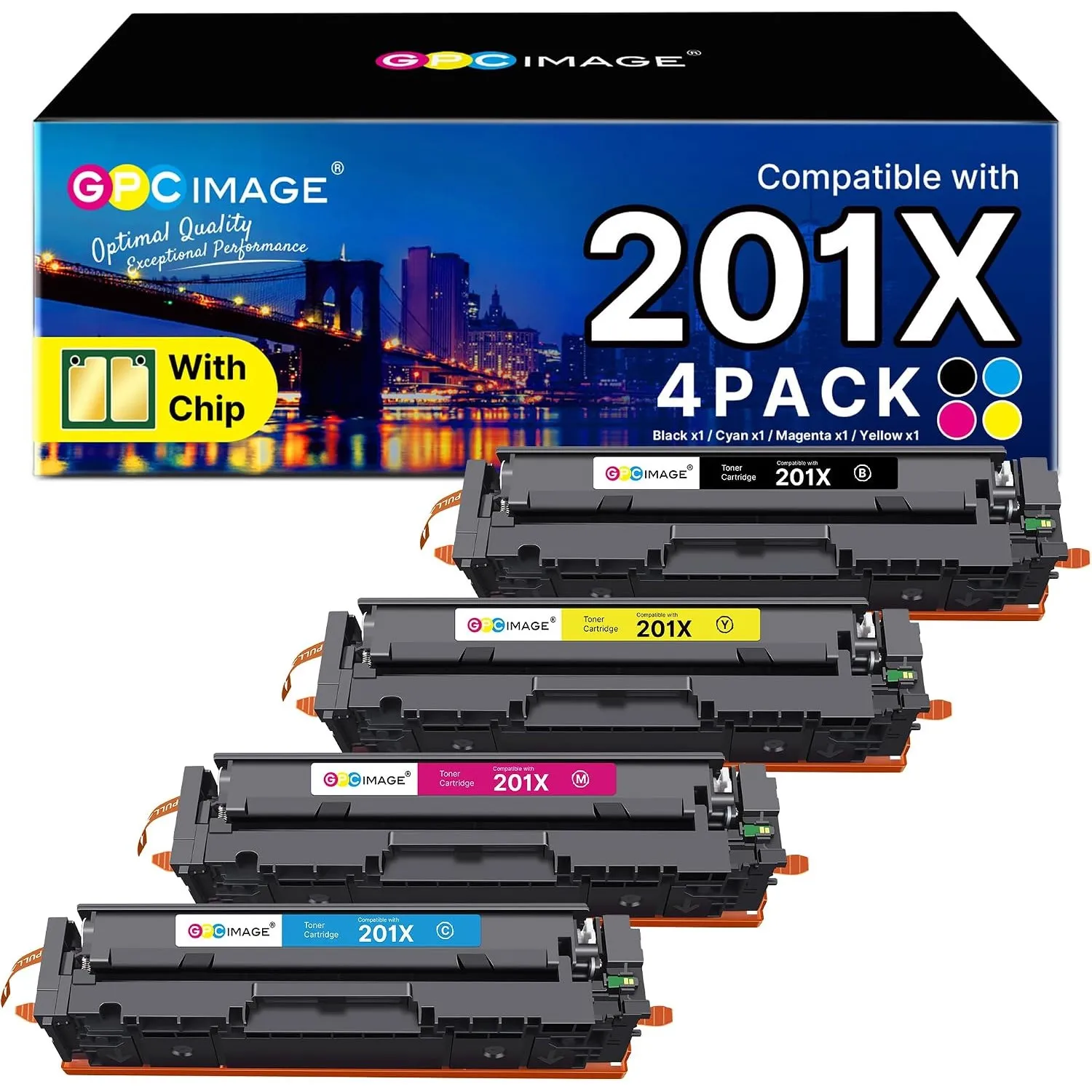 201X Toner Kompatible für HP 201X 201A CF400X CF402X M277dw Toner 4er-Pack