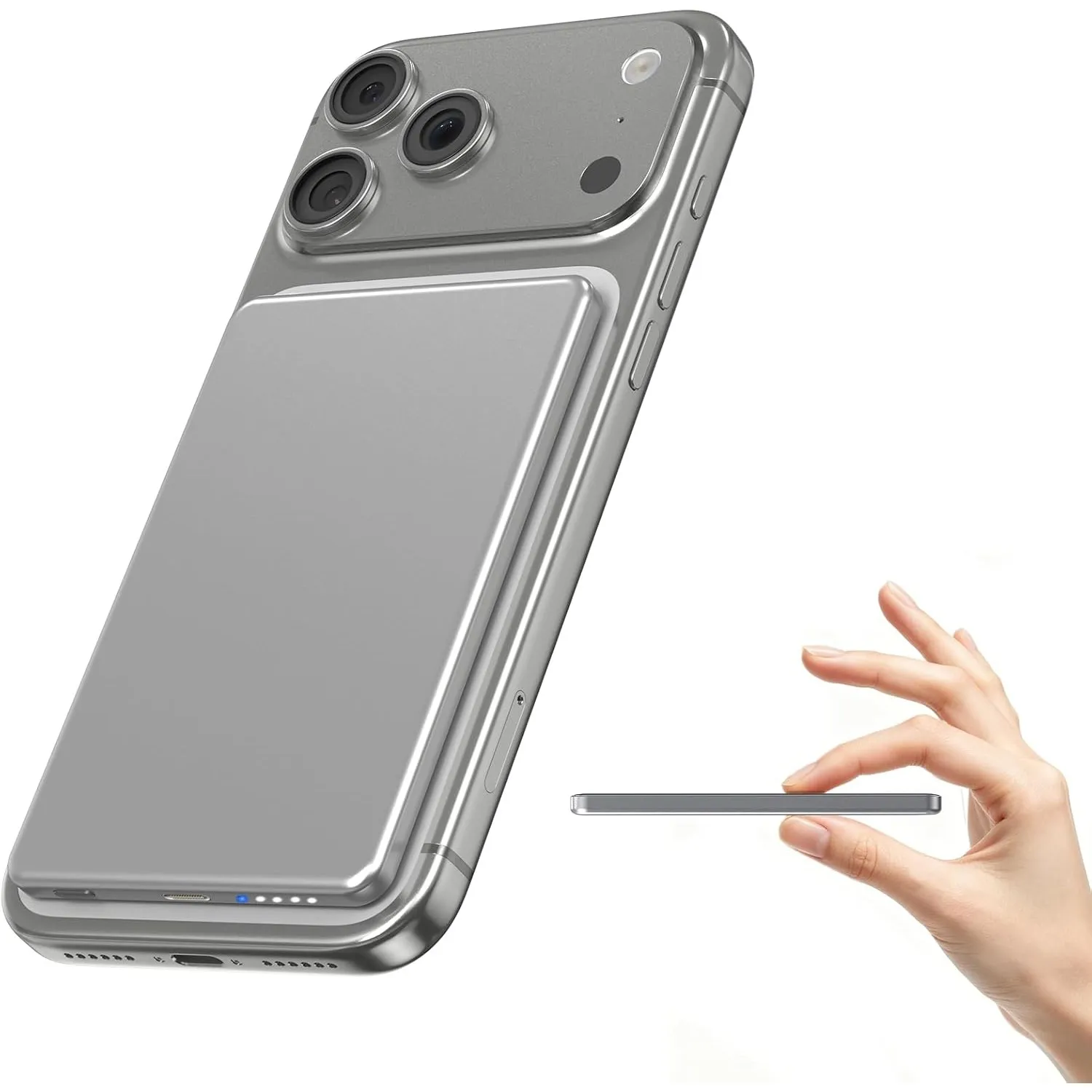 Powerbank iPhone für Magsafe,0.8cm Ultra Slim Magnetische Powerbank 6000mAh | Schnellladung 20W USB-C Ausgang/Eingang, …
