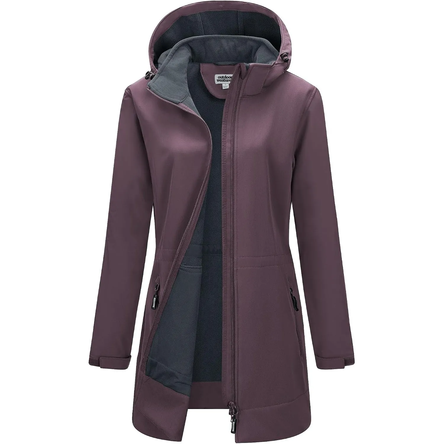 Outdoor Ventures Damen Softshelljacke Wasserdichte Lange Softshellmantel