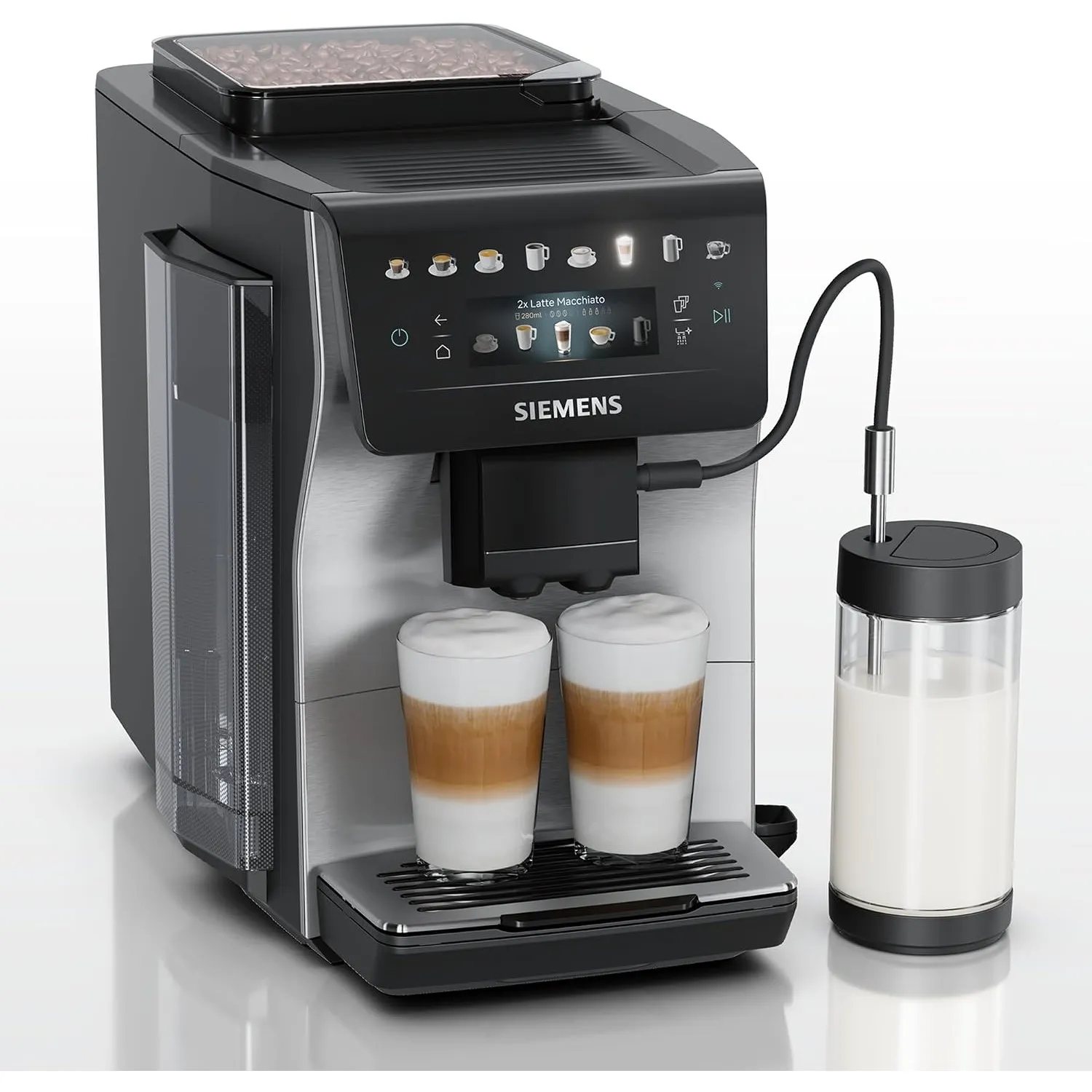 Siemens Kaffeevollautomat EQ600 iAroma, TP605EM3, Edelstahl, >40 Getränke
