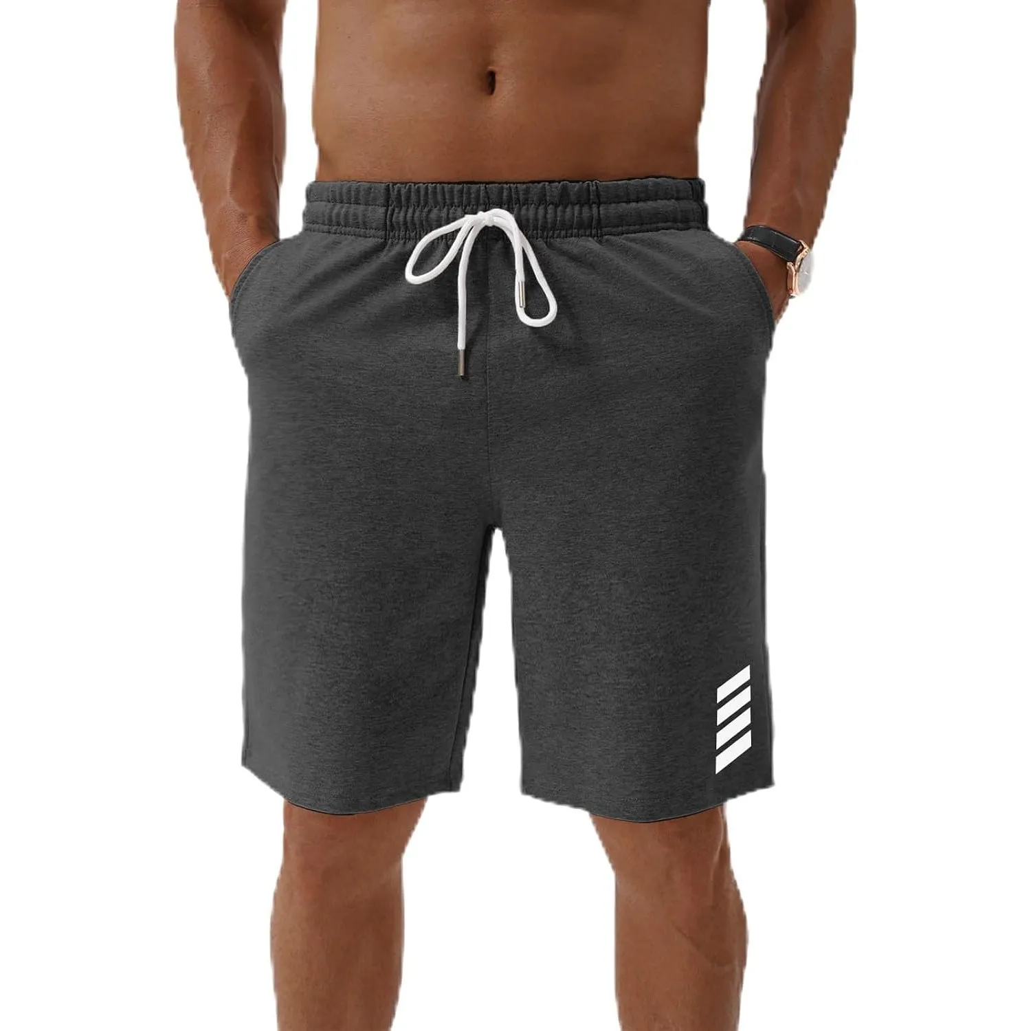 Kurze Hosen Herren Sweatshorts Herren Baumwolle，Sommer-Sportshorts mit Taschen & elastischem Bund für Casual ，Jogging ，…