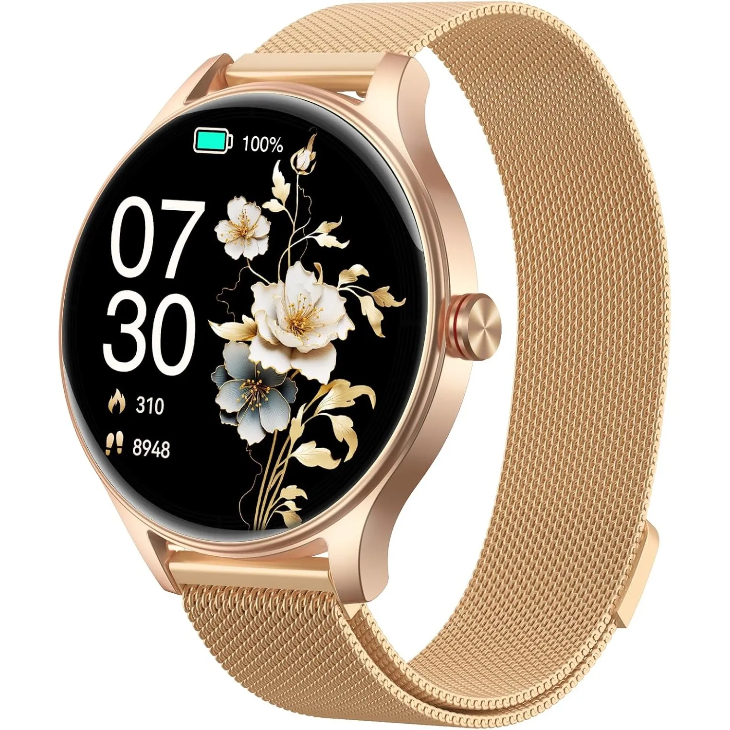 Smartwatch Damen Rund, 1.57" AMOLED Smart Watch mit Telefonfunktion, Fitness Tracker mit Herzfrequenz/Schlafmonitor, 10…