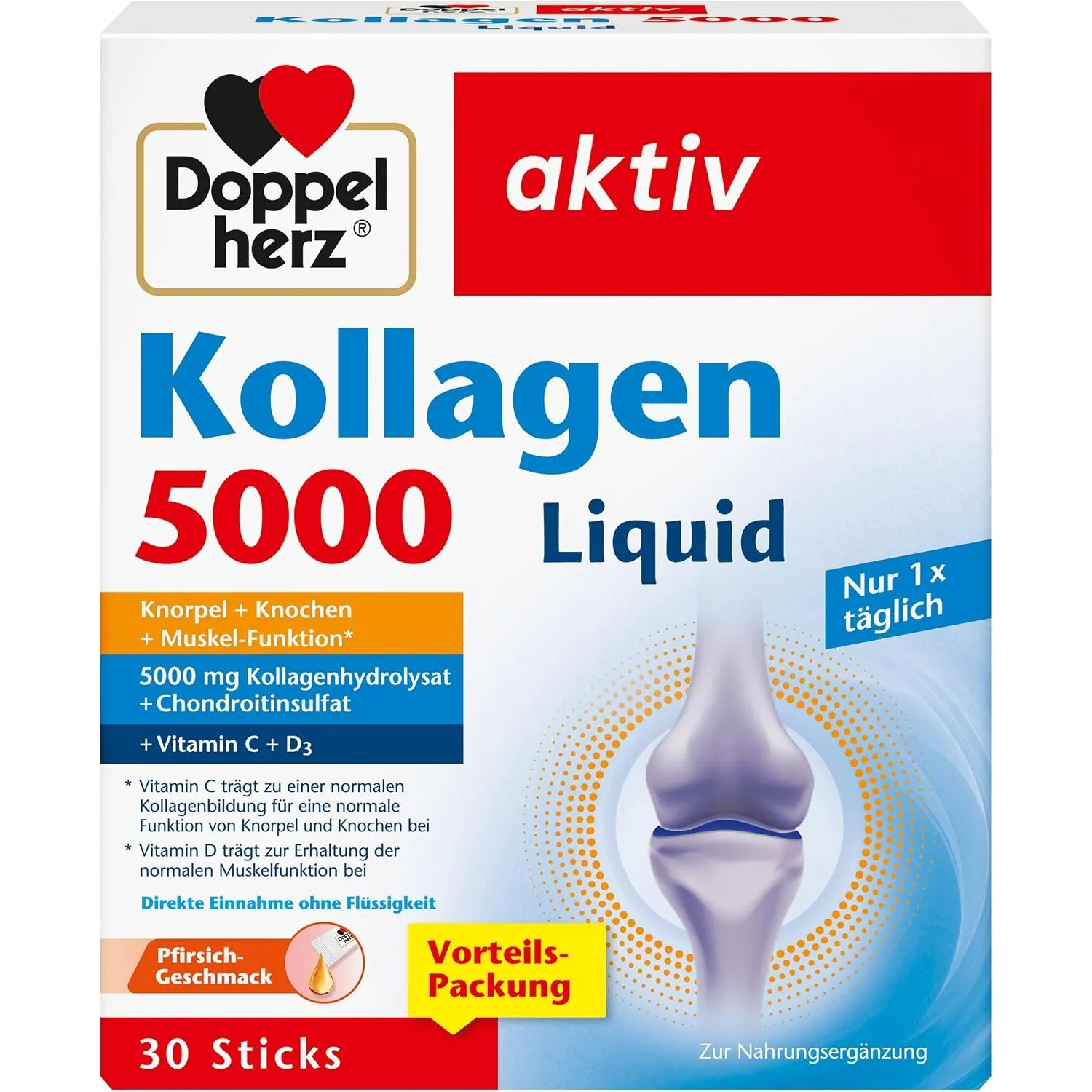 Doppelherz Kollagen 5000 Liquid - mit leckererm Pfirsich-Geschmack