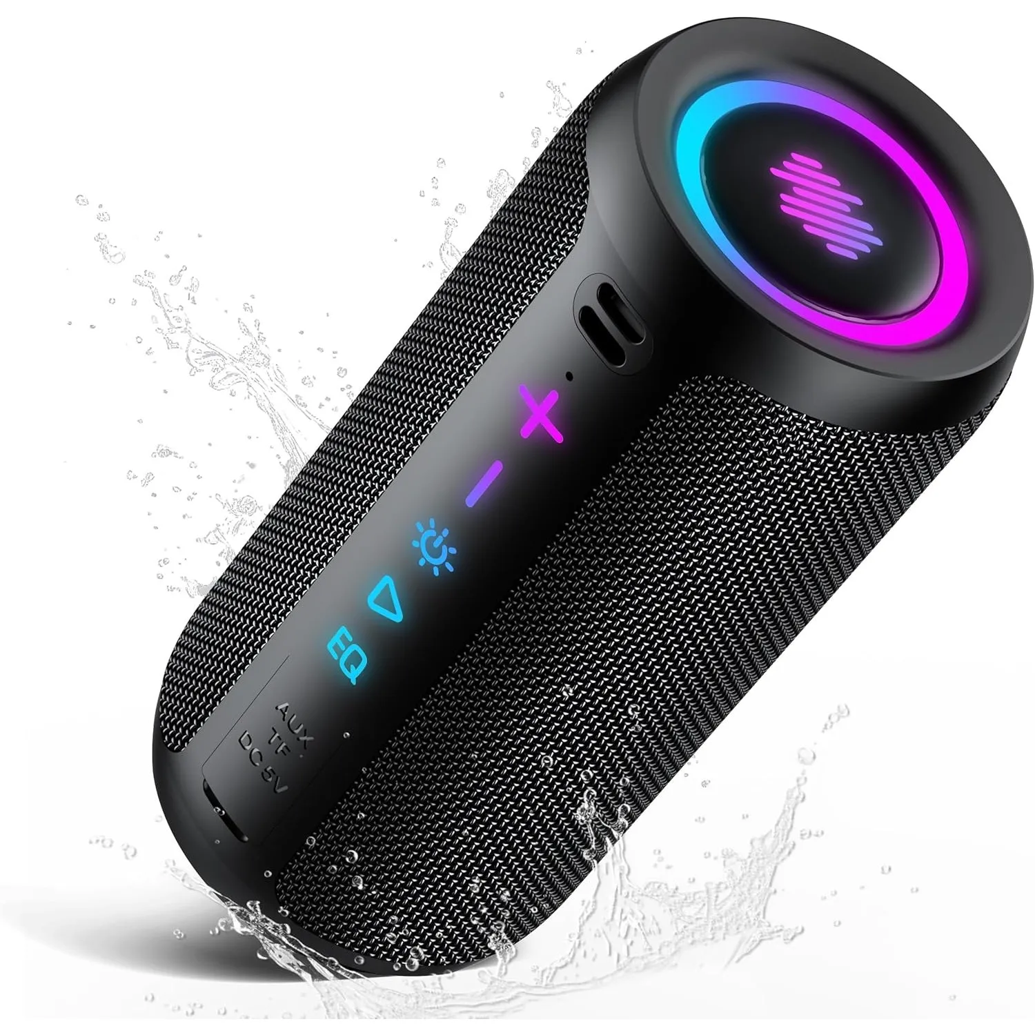 TIMU Bluetooth Lautsprecher mit Licht, Bluetooth 5.4 Musikbox, 25W Dual Lautsprecher, Dualen Bass-Treibern, 30 Std Akku…