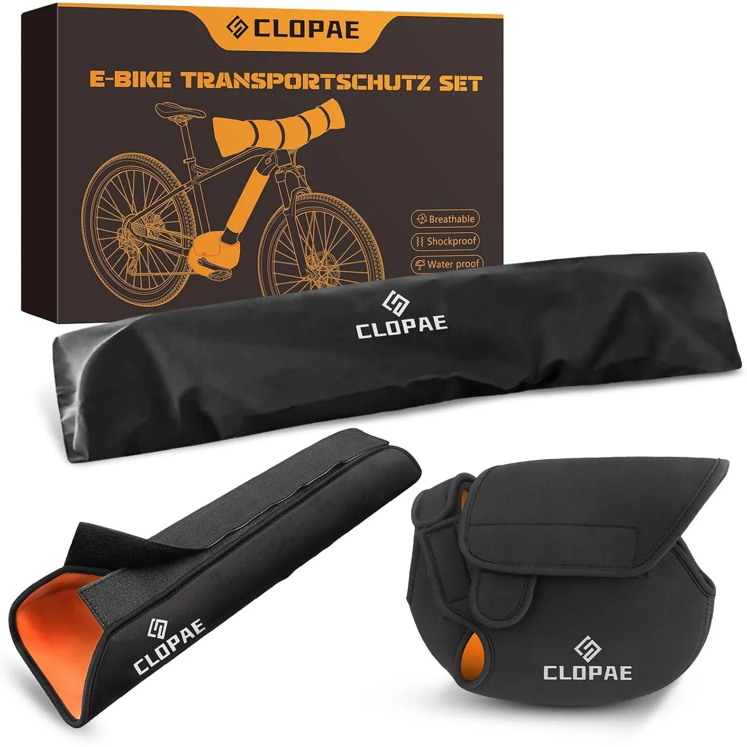 CLOPAE 3-Teiliges E-Bike Transportschutz Set, Lenker schutzhülle I Akku Schutzhülle I Motor Schutzhülle, E bike Schutzh…