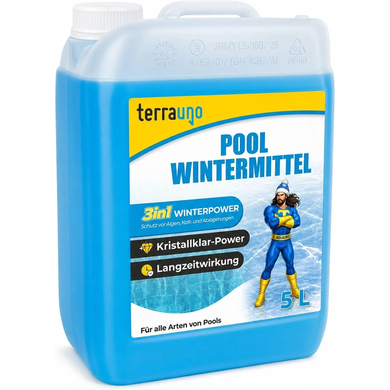 TerraUno Pool Wintermittel flüssig, Überwinterungsmittel 3 in 1, 5 L