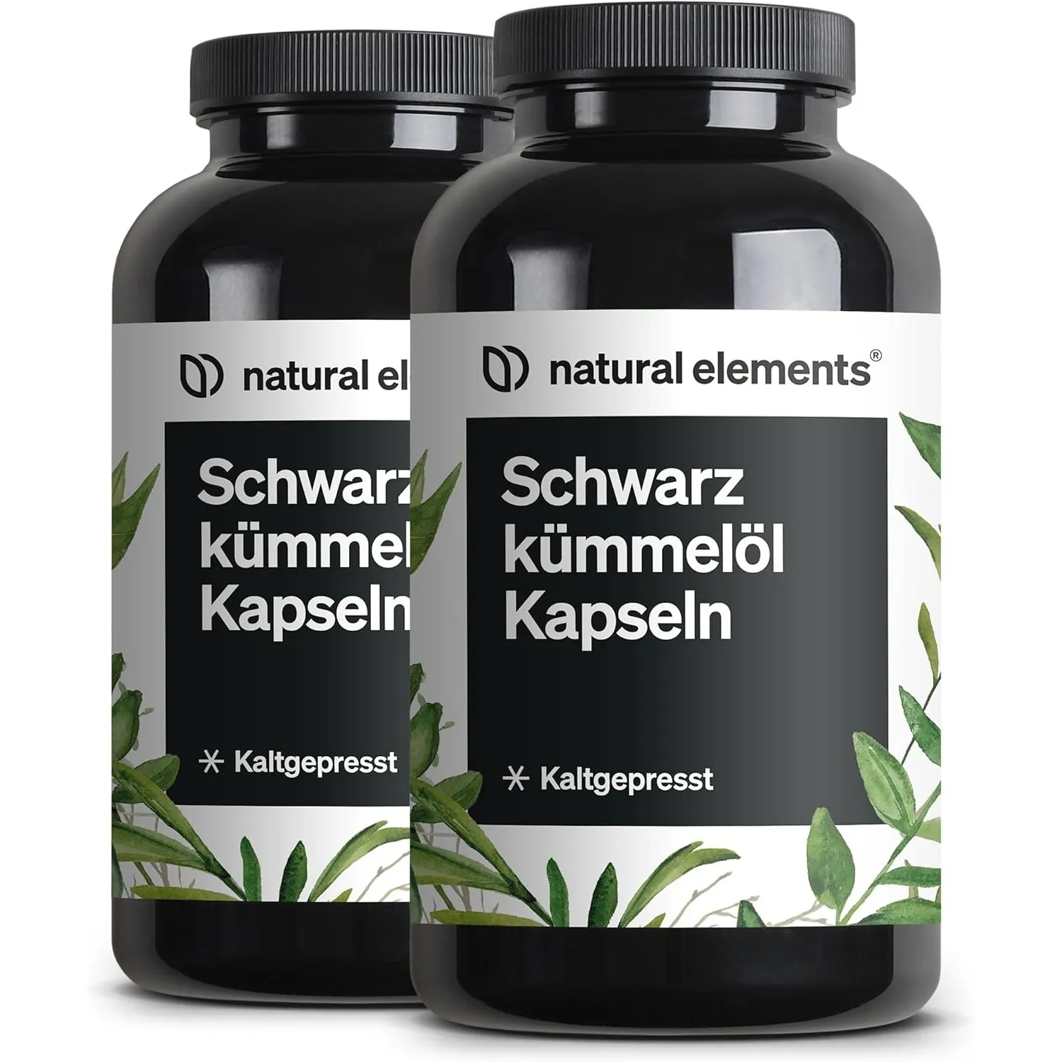 natural elements Schwarzkümmelöl (original Nigella sativa) (2er Set) – 2x 400 Kapseln im 6-Monats-Vorrat – 1.000mg echt…