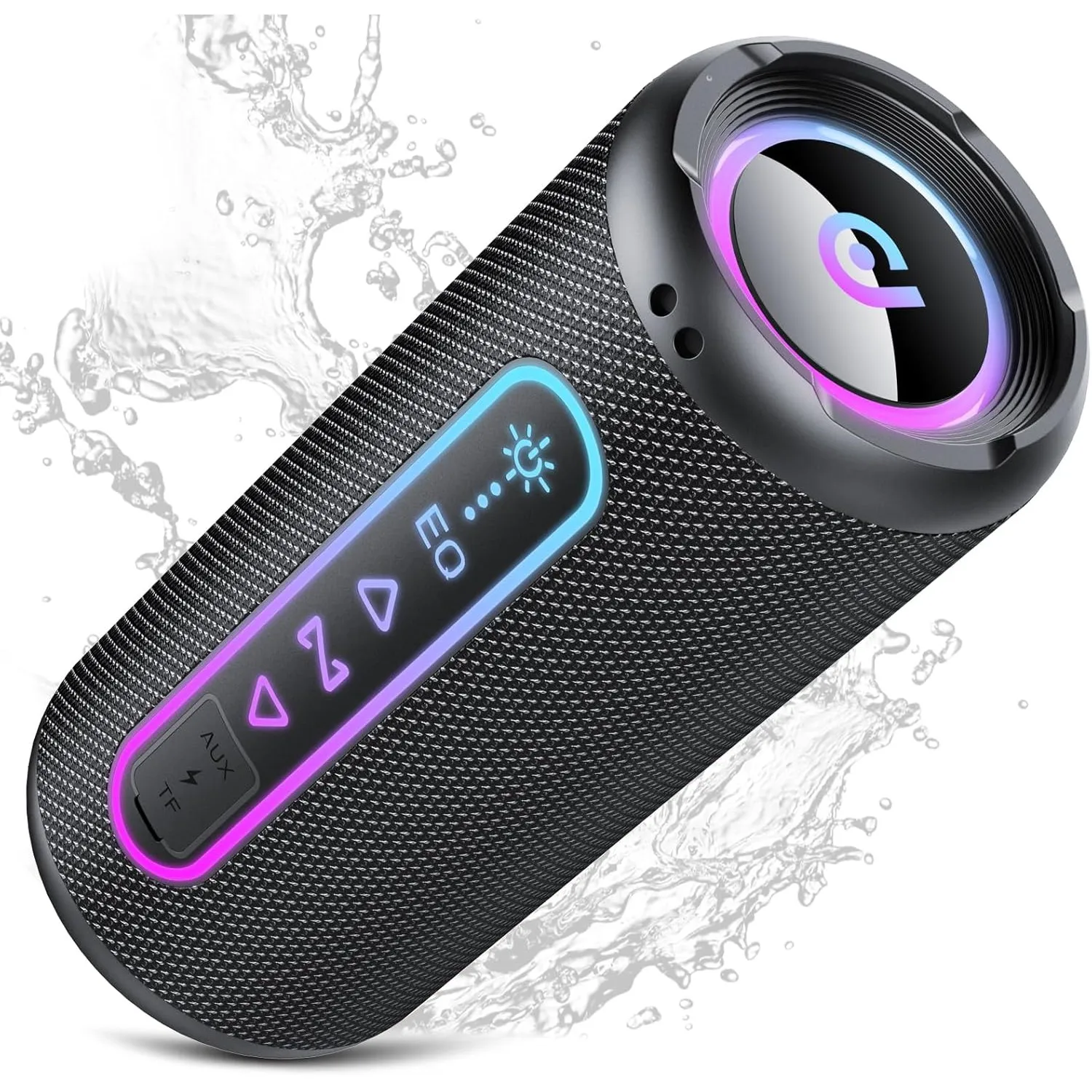 Bluetooth Lautsprecher mit Licht, 25W Musikbox Bluetooth 5.4 mit Dualen Bass-Treibern, 24H Akku Boxen, TWS Koppelbar St…