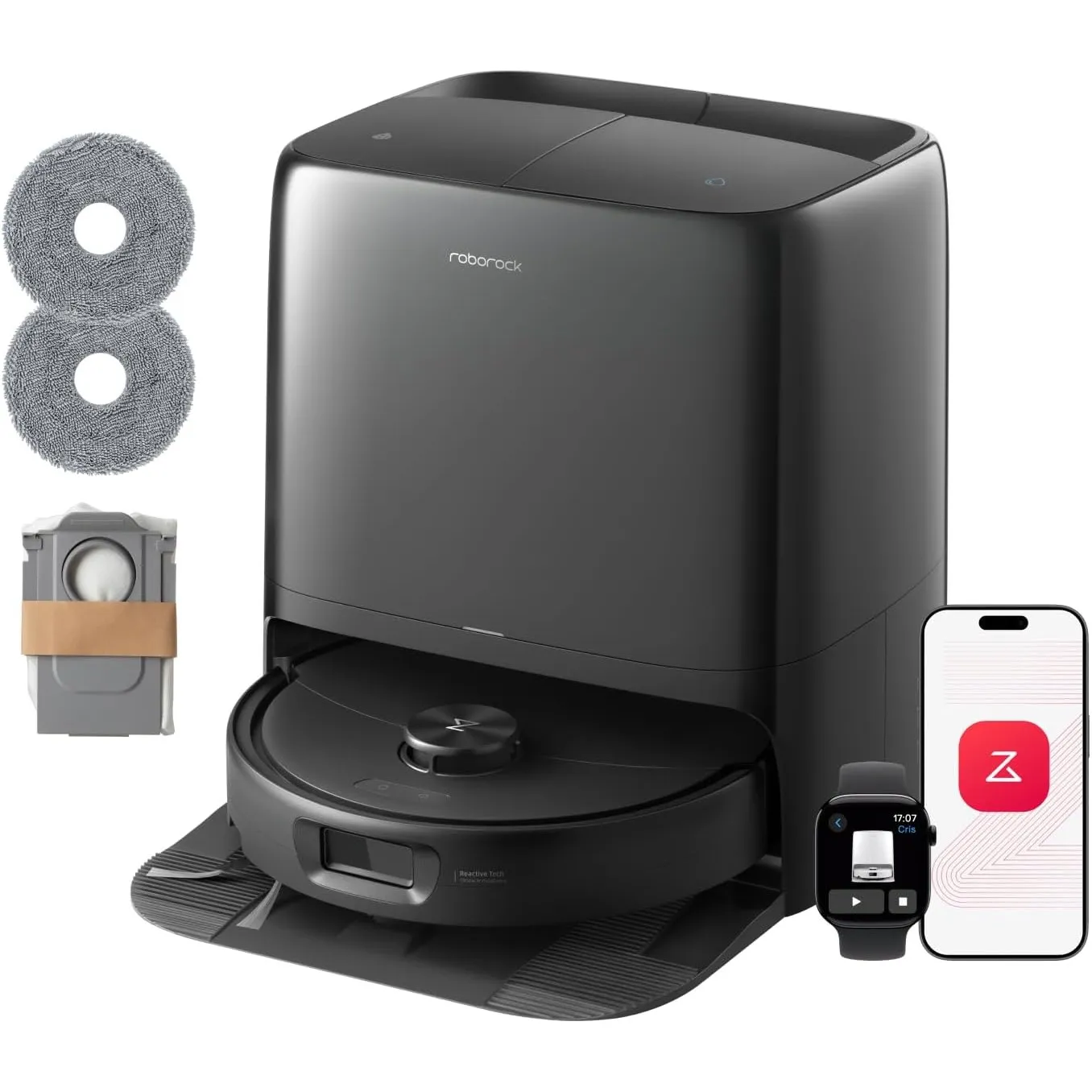 roborock Qrevo 2 Pro Set Saugroboter mit Wischfunktion, 25.000 Pa Saugkraft