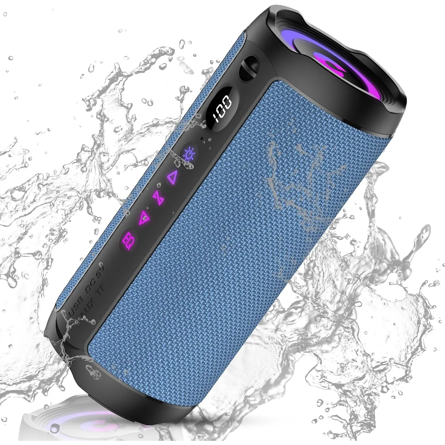 Bluetooth Lautsprecher mit Licht, Bluetooth 5.4 Musikbox,25W Dual Lautsprecher, LED Anzeige & 25 Std Akku,Dualen Bass-T…
