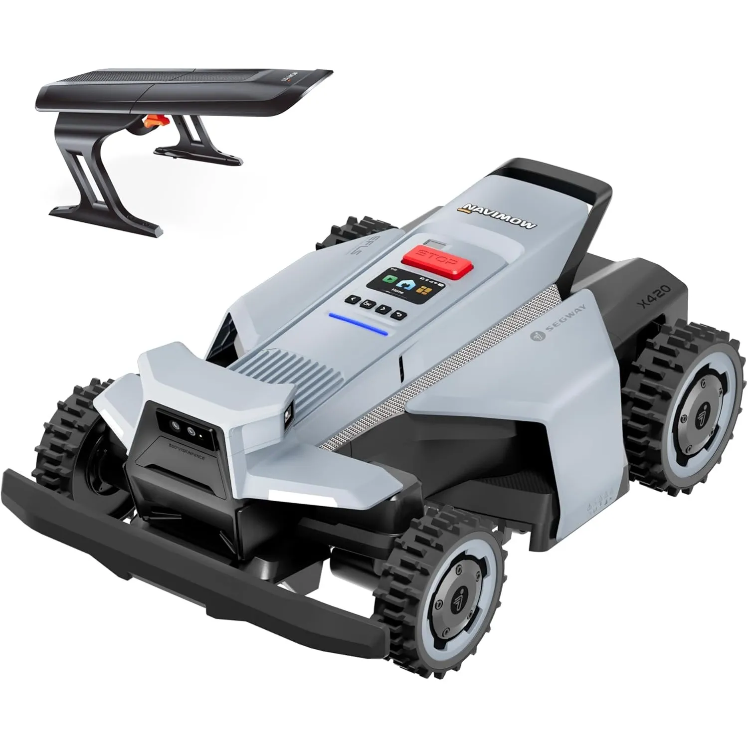 Segway Navimow X420 + Garage X (separater Versand), Mähroboter ohne Begrenzungskabel, für 2000 ㎡, Zero-Turn AWD für 84%…