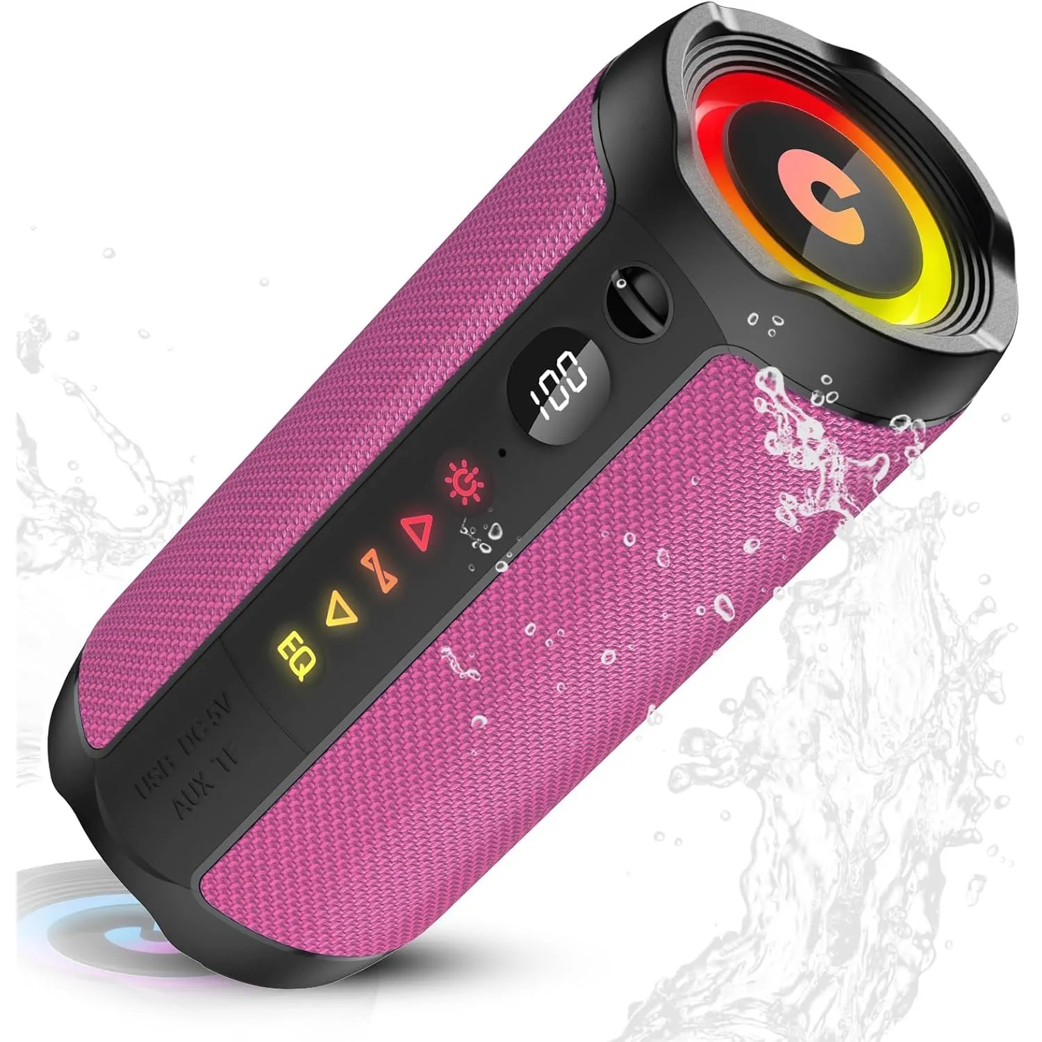 coioc Bluetooth Lautsprecher mit Licht, Bluetooth 5.4 Musikbox,25W Dual Lautsprecher, LED Anzeige & 25 Std Akku,Dualen …