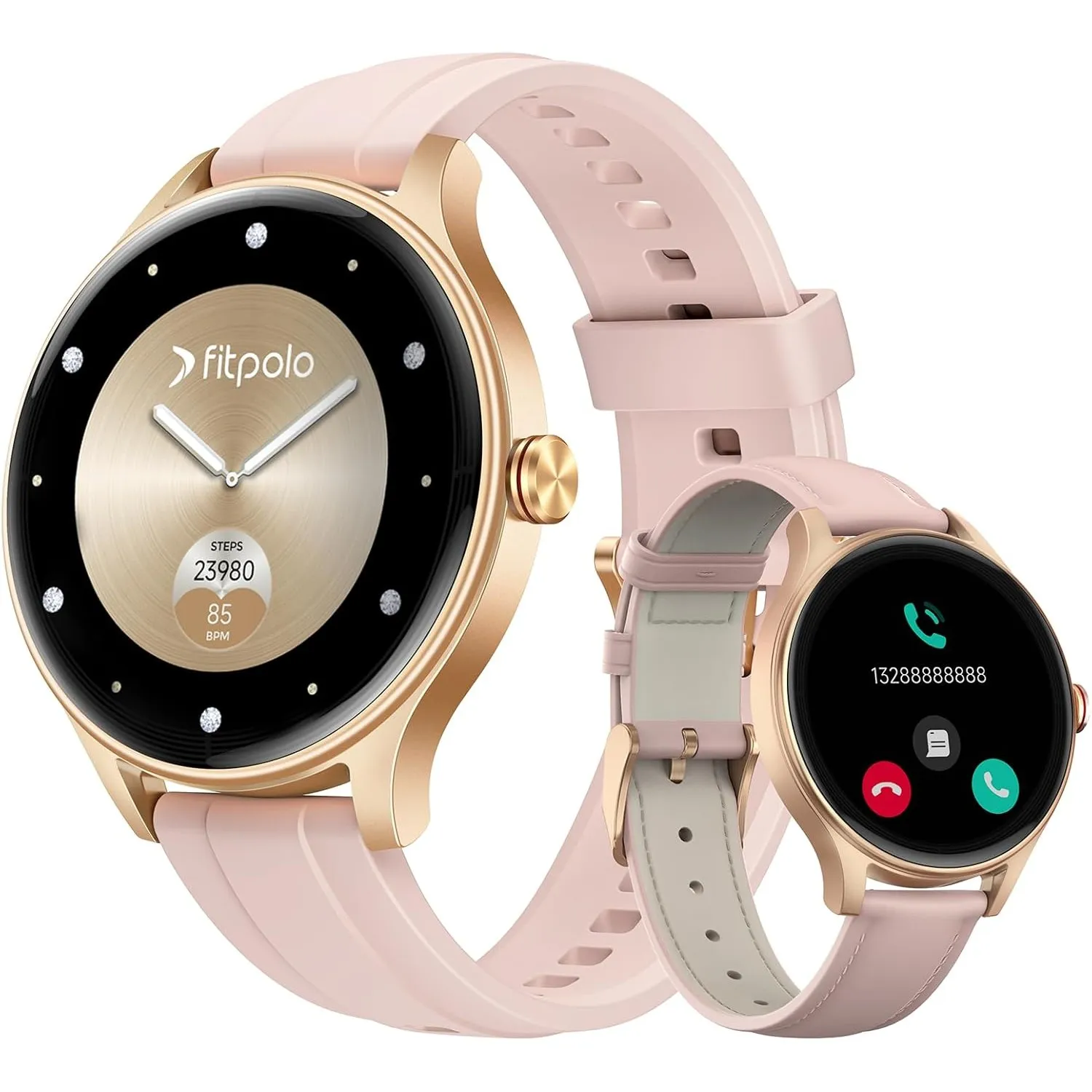 Smartwatch Damen Rund, 1.57" Smart Watch mit Telefonfunktion/Whatsapp, Fitness Tracker mit Herzfrequenz/Schlafmonitor, …