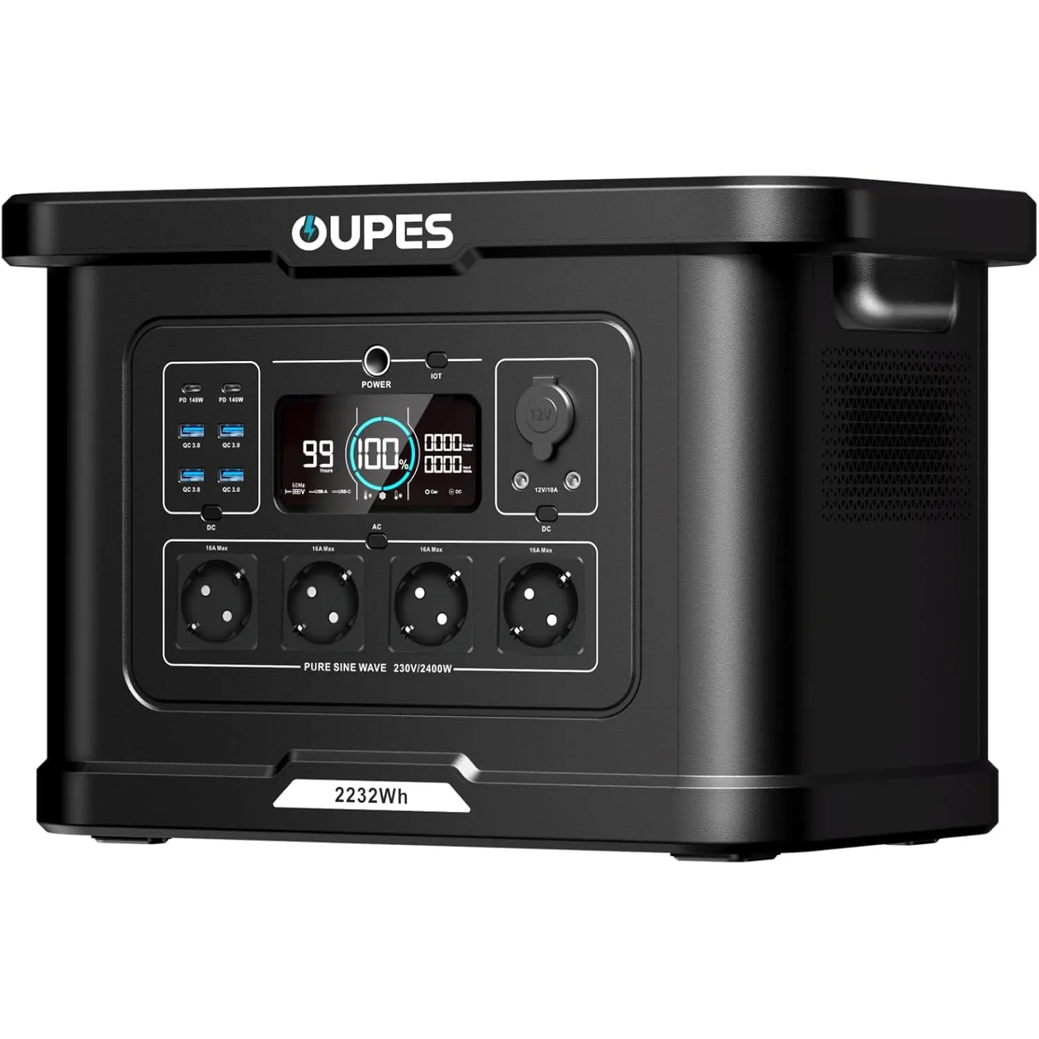 OUPES Exodus 2400 Tragbare Powerstation, 2048Wh LiFePO4 Batterie 2400W