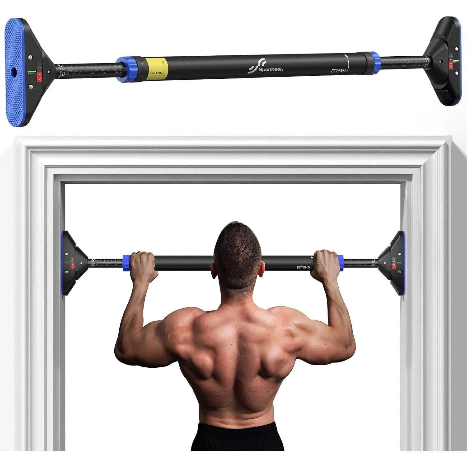 Sportneer Klimmzugstange Türrahmen, Pull Up Bar Reckstange Ohne Schrauben
